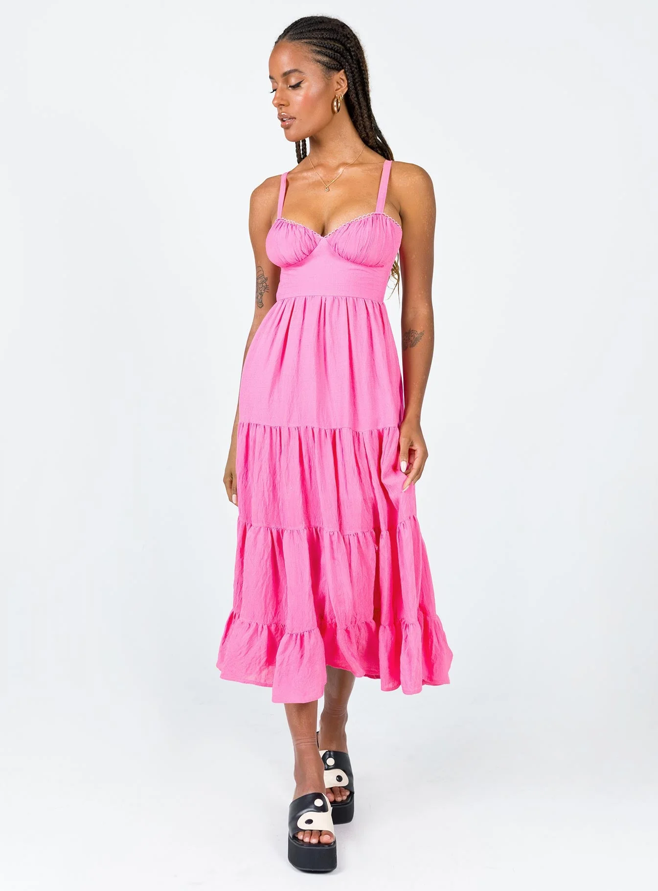 Joella Midi Dress Pink - Image 2