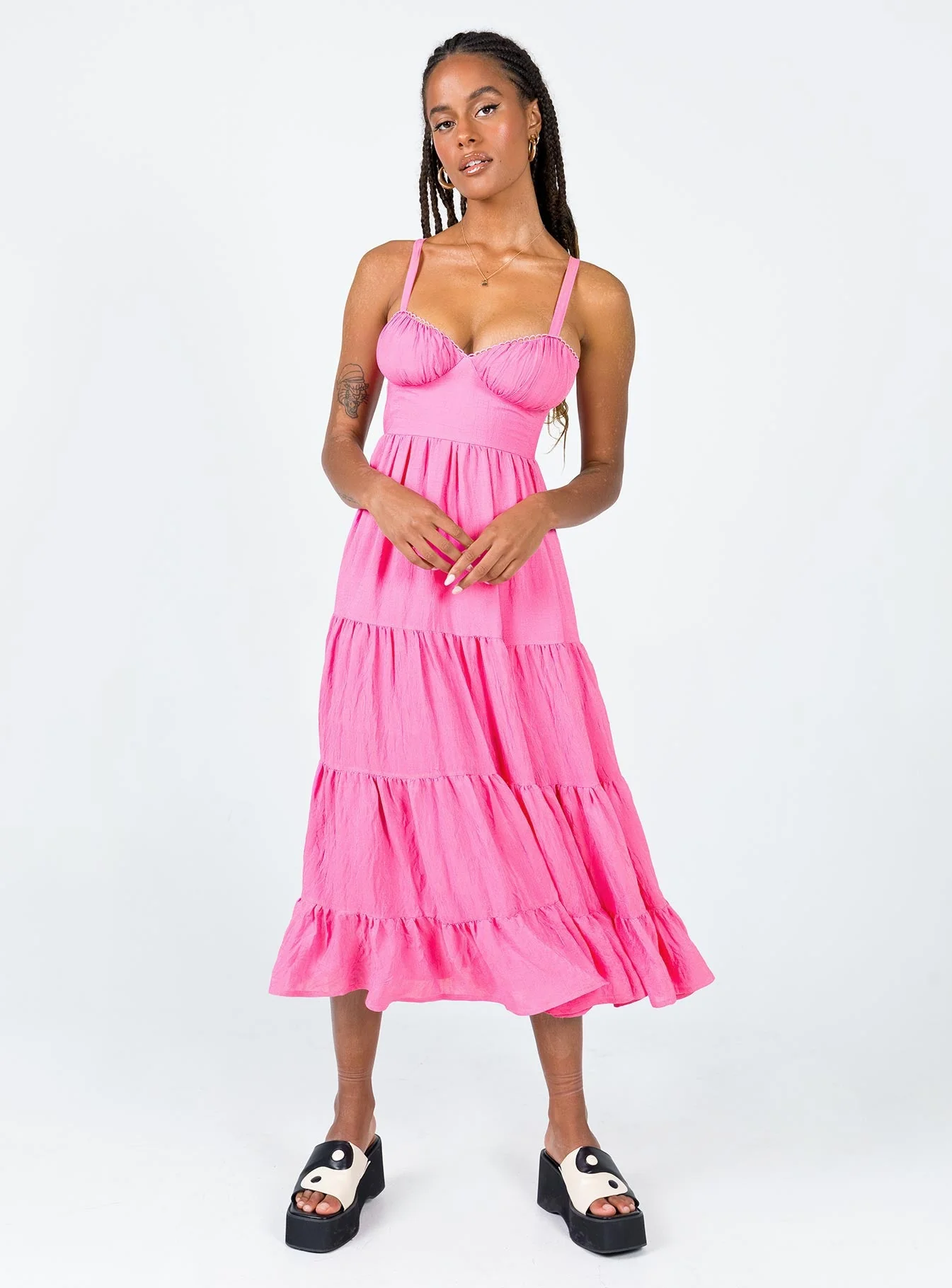 Joella Midi Dress Pink - Image 3