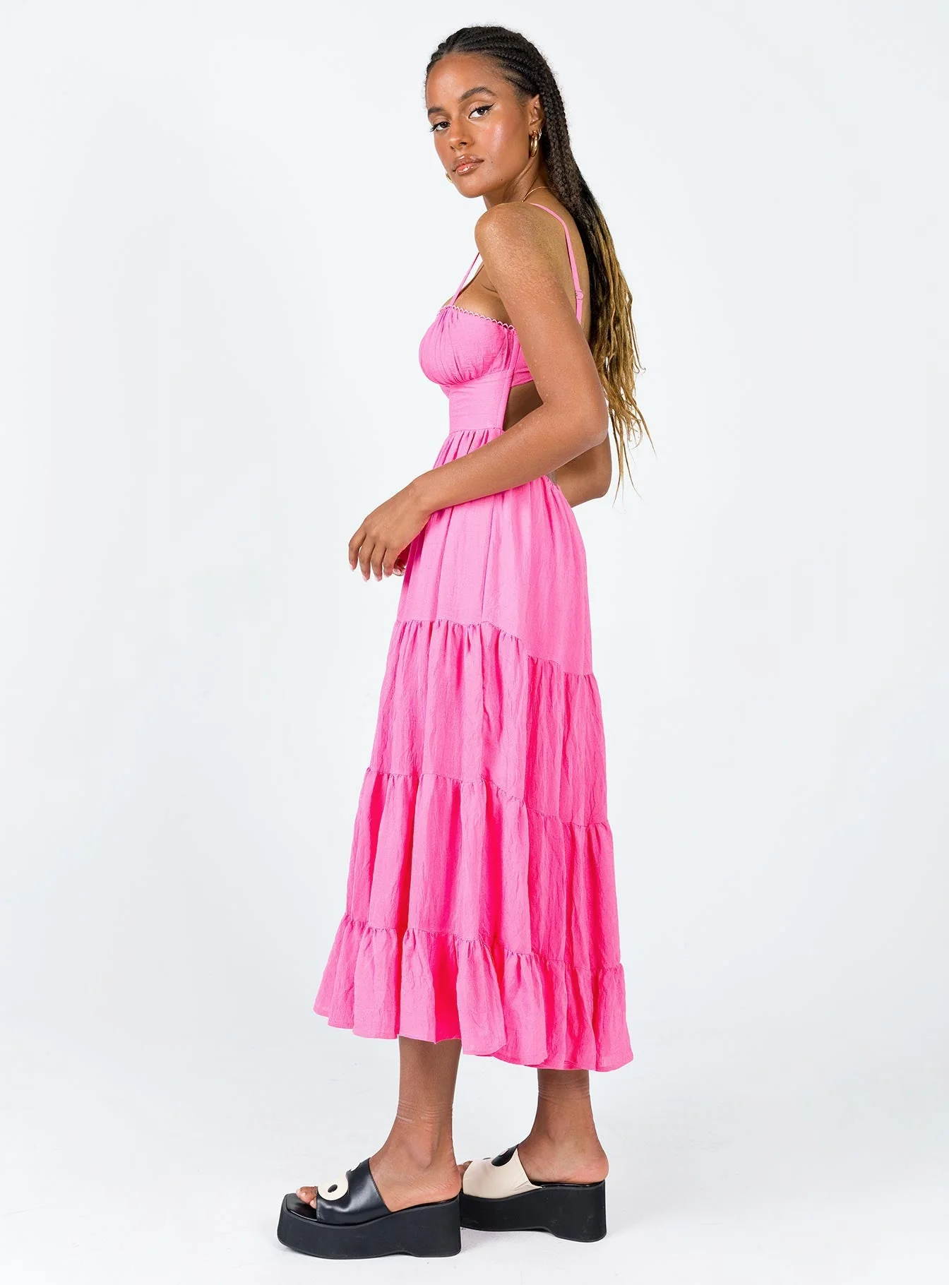 Joella Midi Dress Pink - Image 4