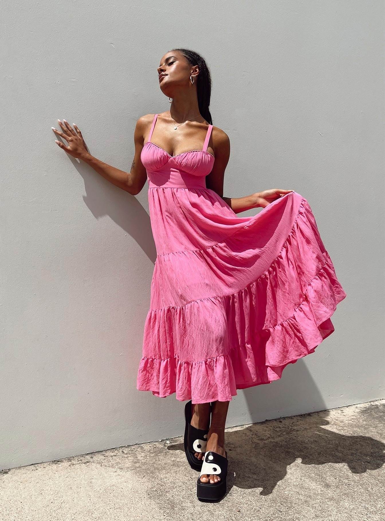 Joella Midi Dress Pink - Image 6