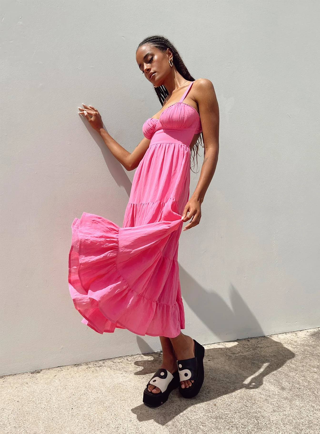 Joella Midi Dress Pink - Image 7