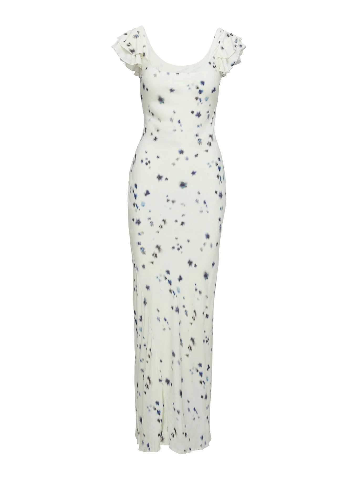 Jontee Bias Cut Maxi Dress Cream Floral - Image 6