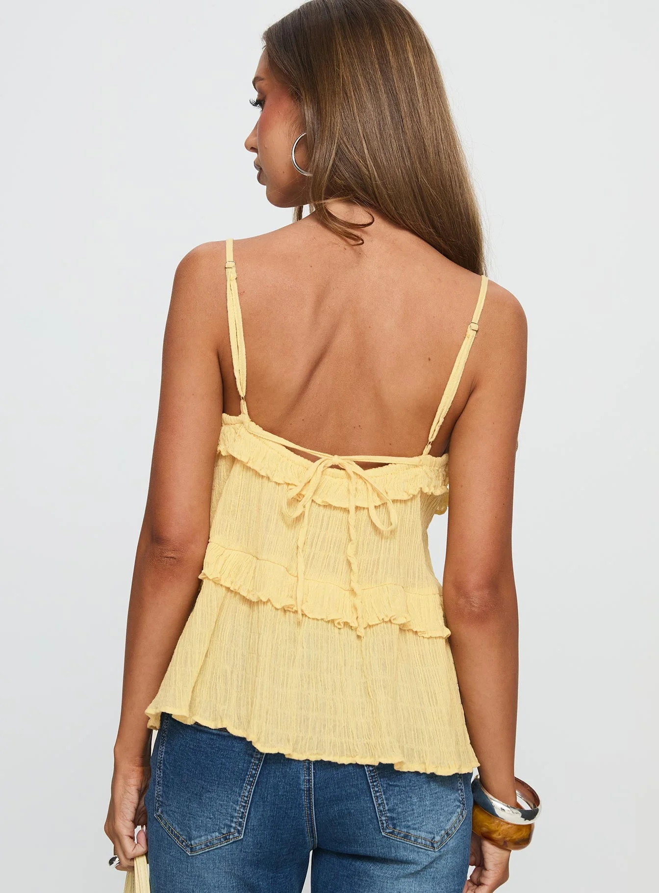 Jorjia Ruffle Cami Top Yellow - Image 5