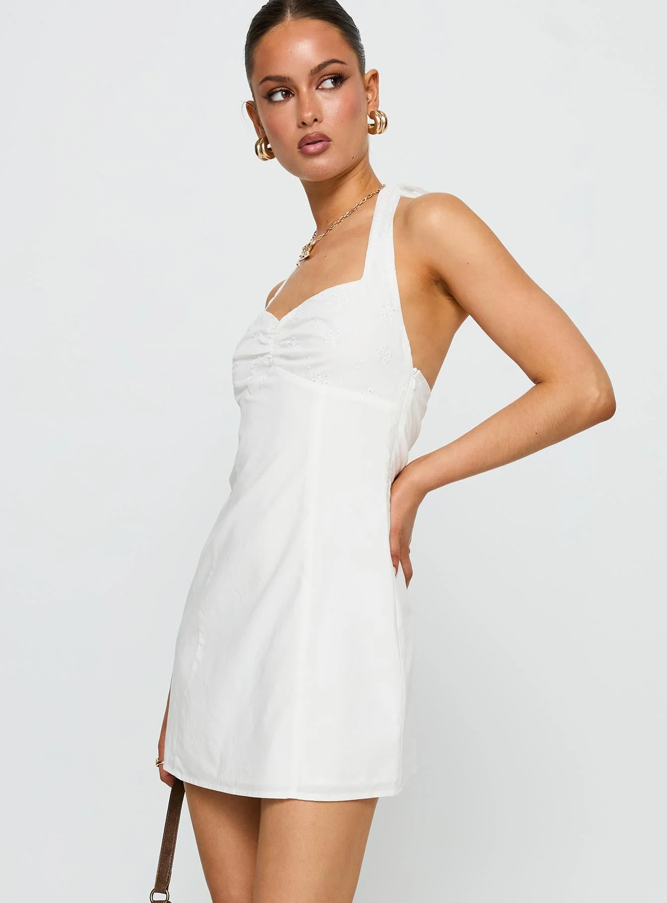 Journey On Halter Mini Dress White - Image 4