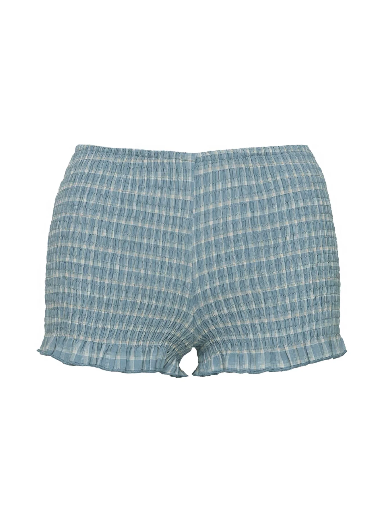 Jukebox Shirred Micro Shorts Blue - Image 5
