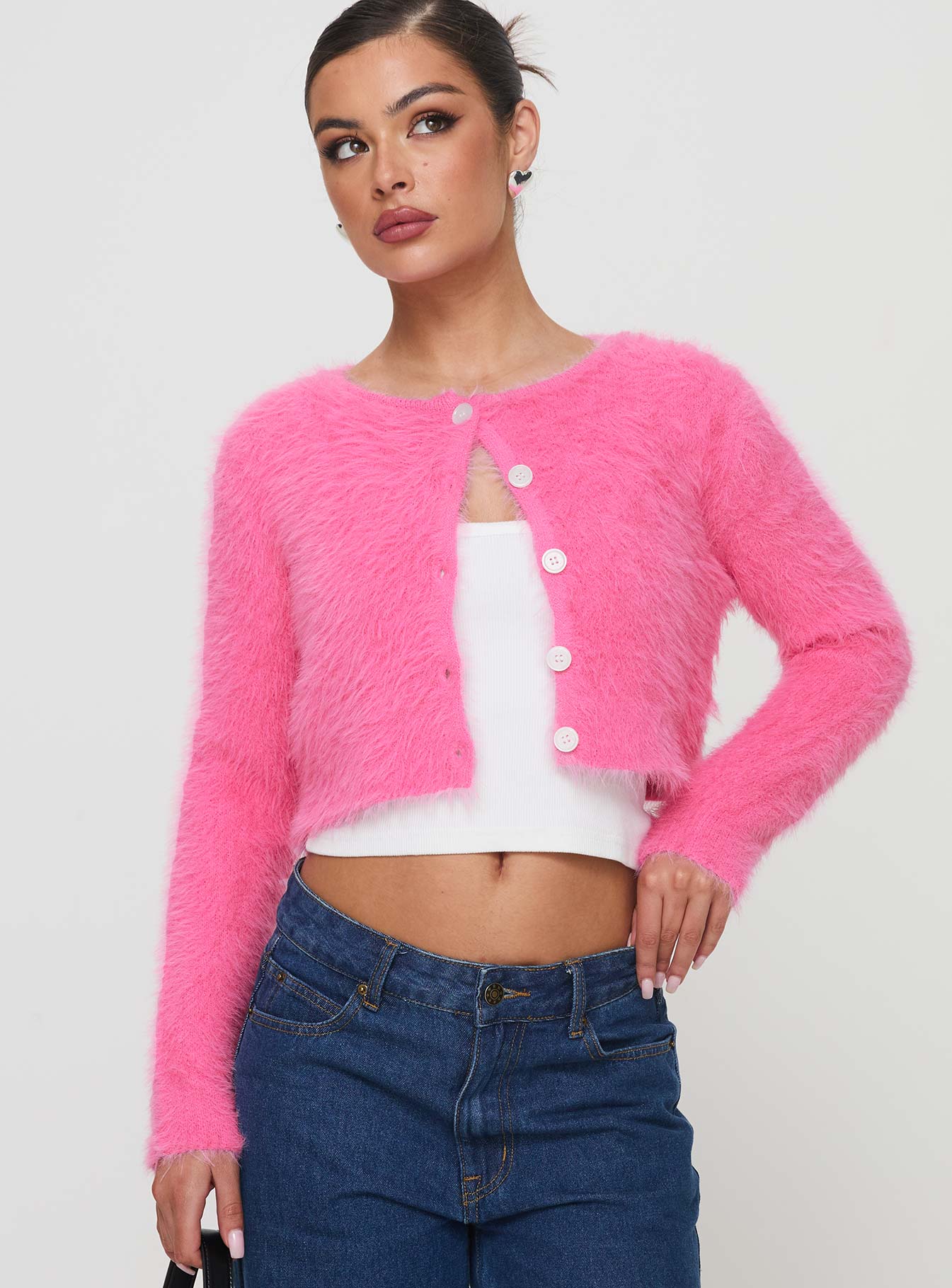 Just A Girl Cardigan Pink - Image 2