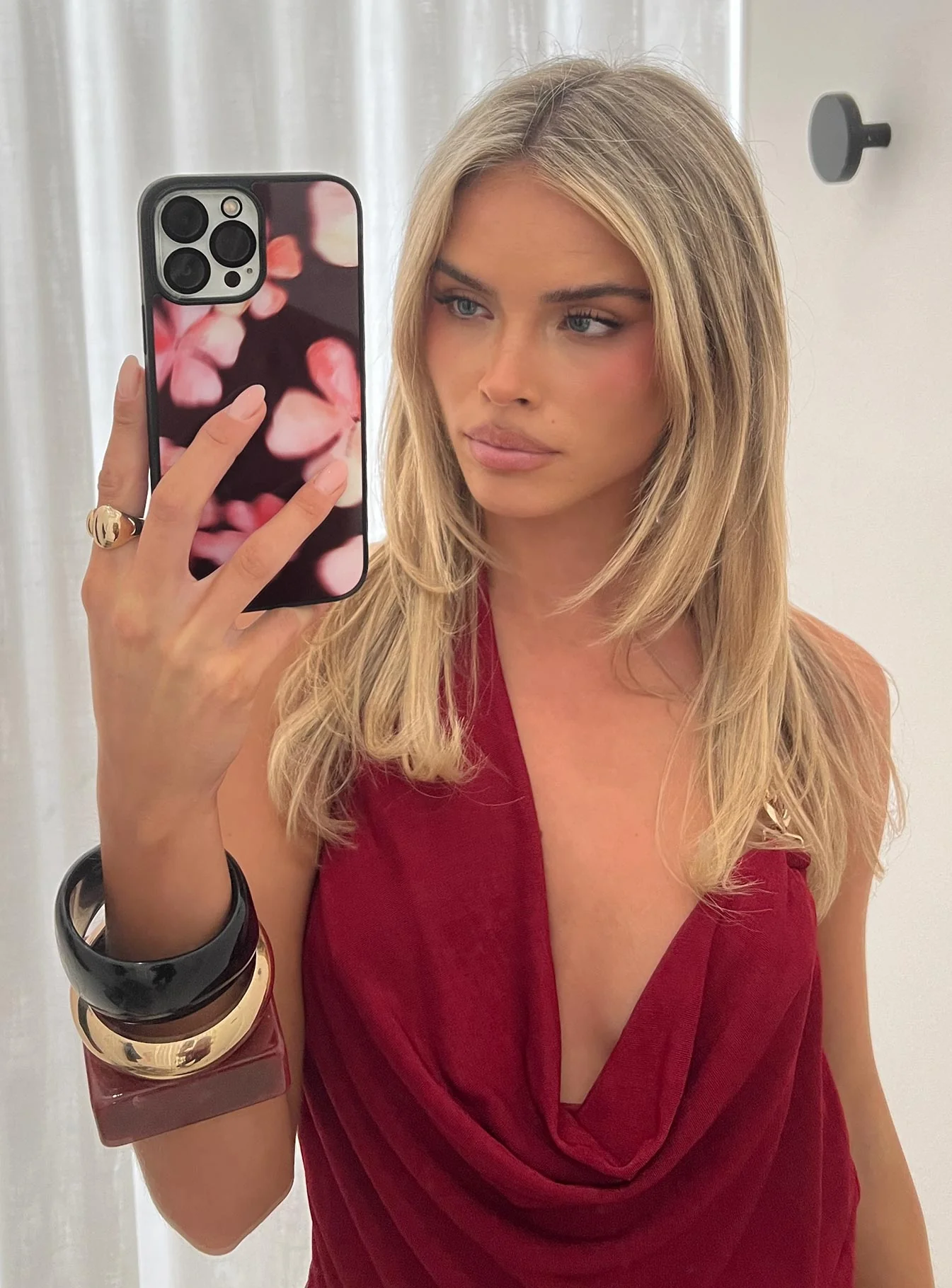 Just For Fun iPhone Case Burgundy Floral - Image 3