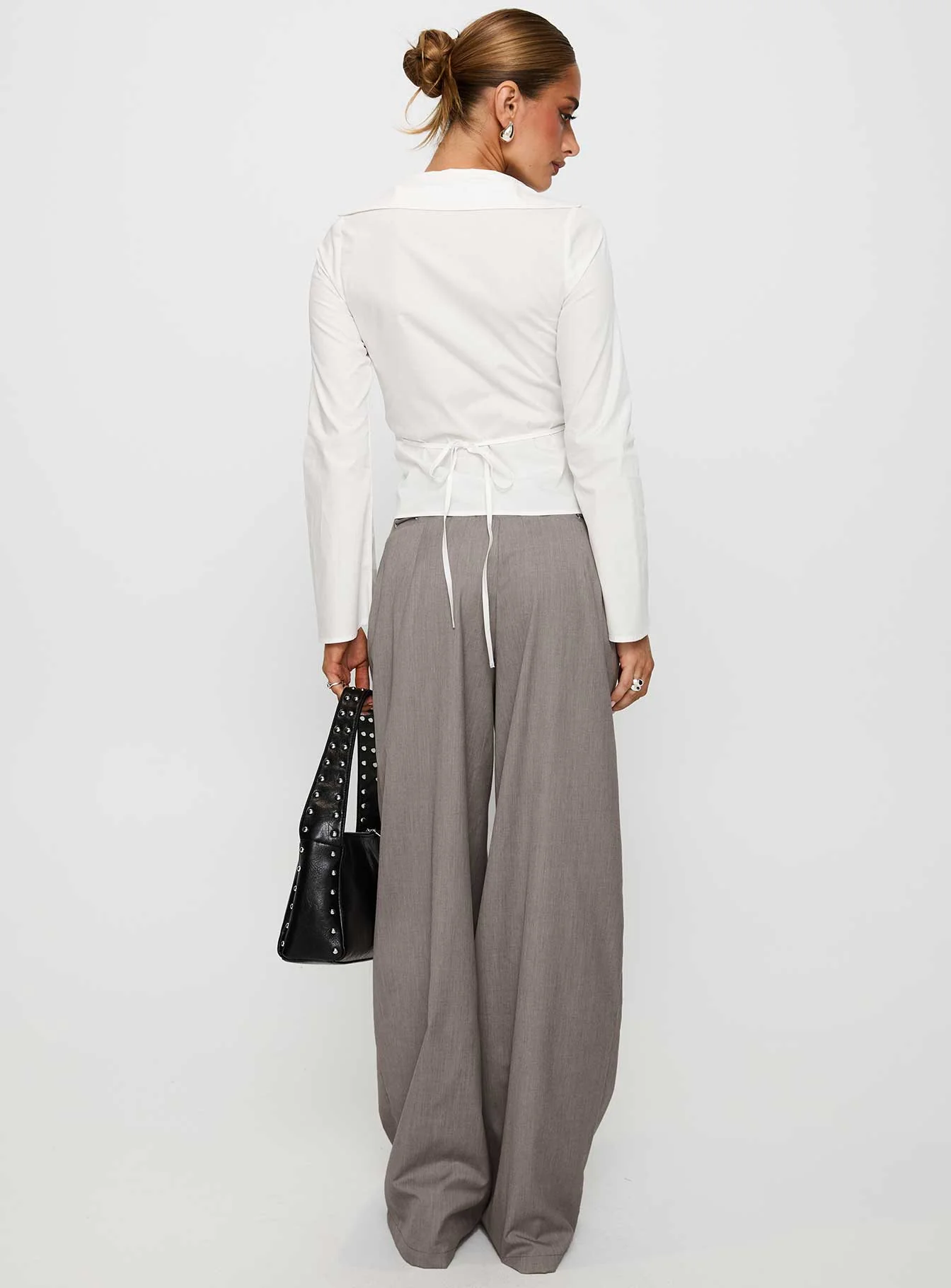 Just Have Fun Wide Leg Pant Grey Petite - Image 4