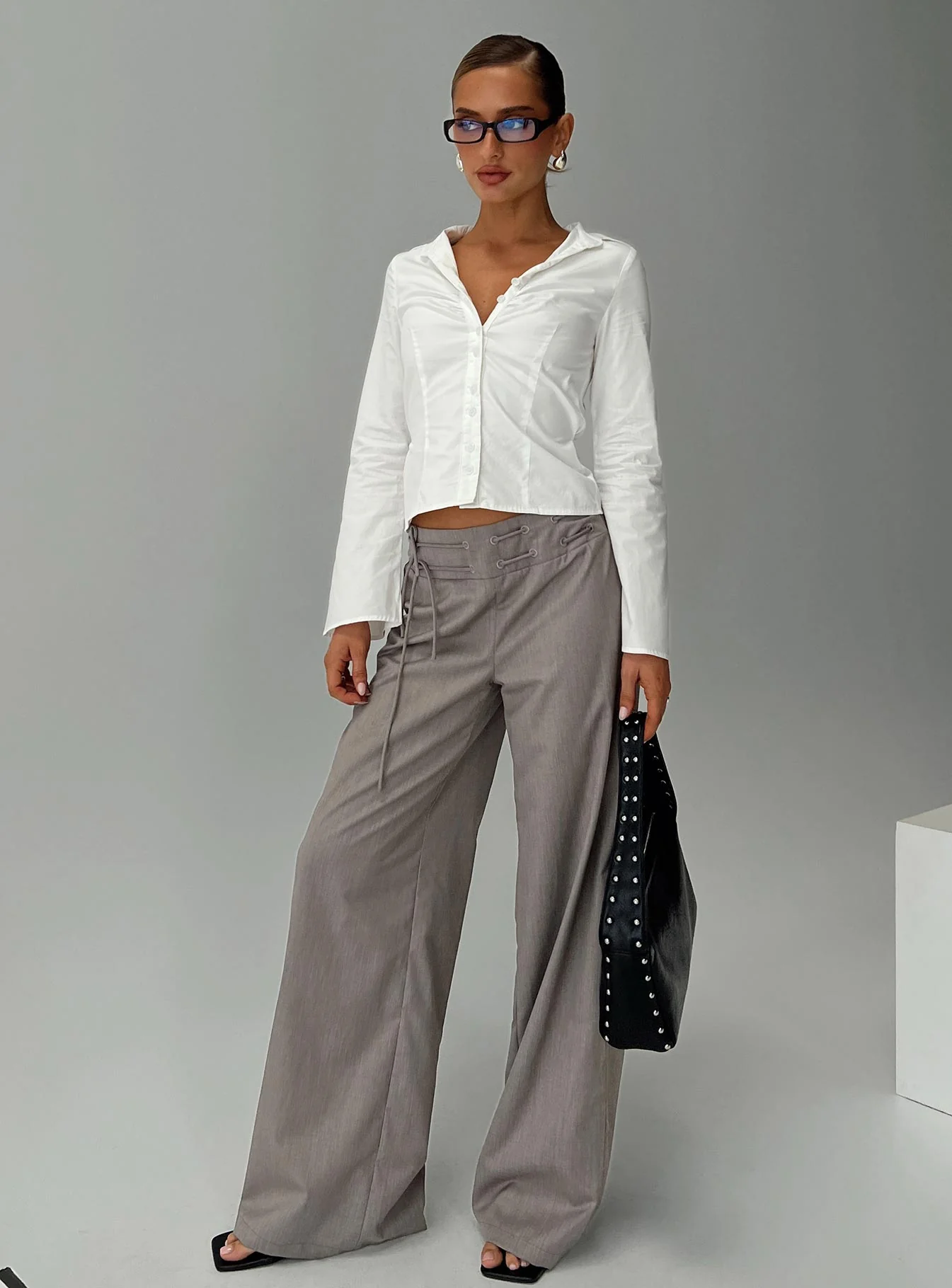 Just Have Fun Wide Leg Pant Grey Petite - Image 8
