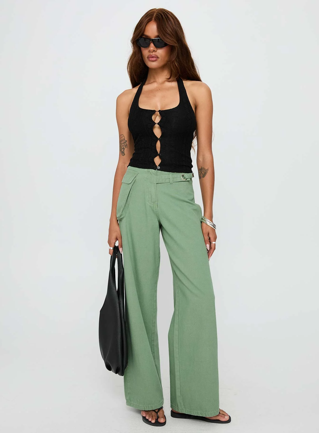 Just Talk Button Up Top Black - Image 2