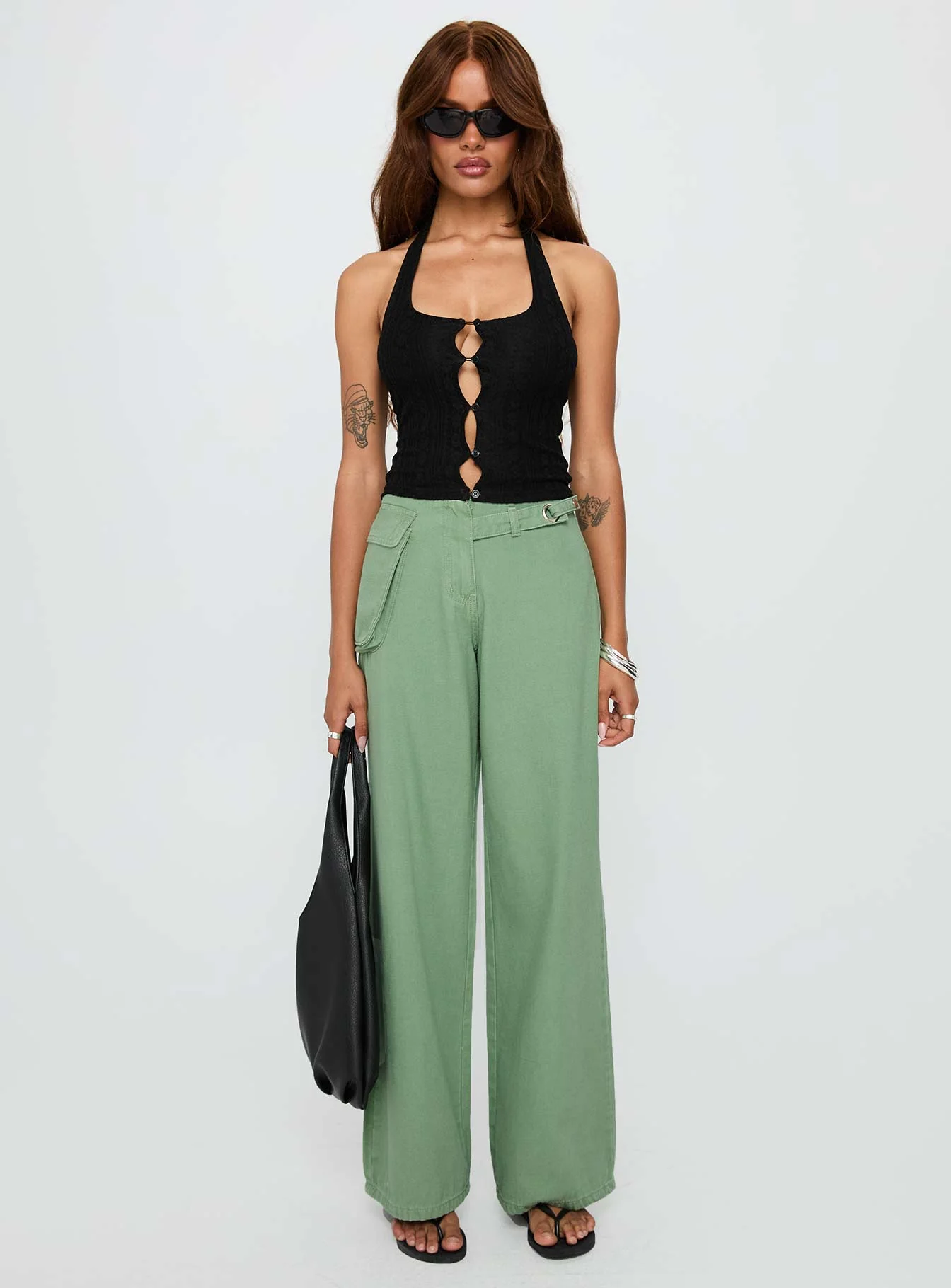 Just Talk Button Up Top Black - Image 6