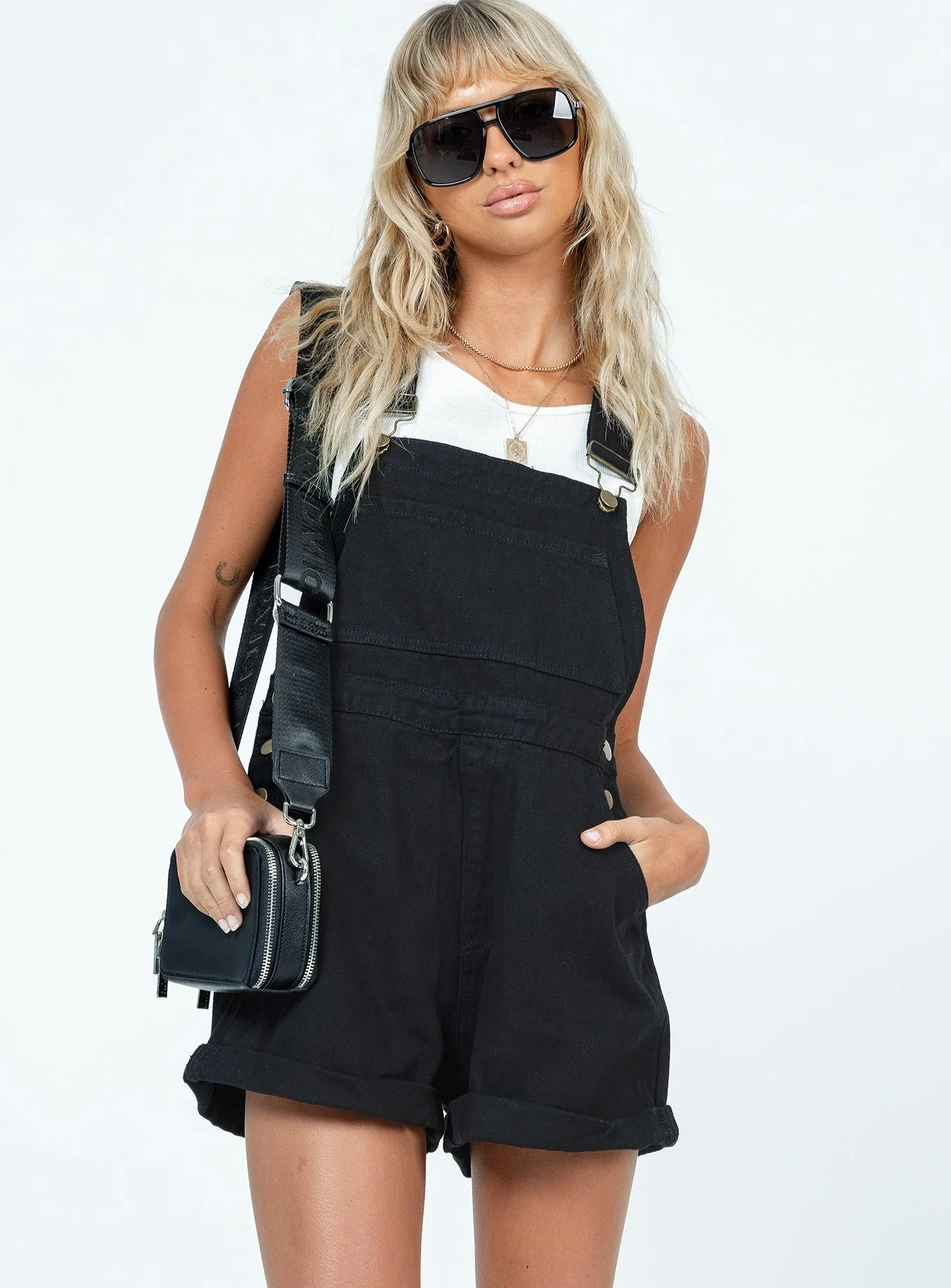 Kacey Short Overalls Black - Image 2