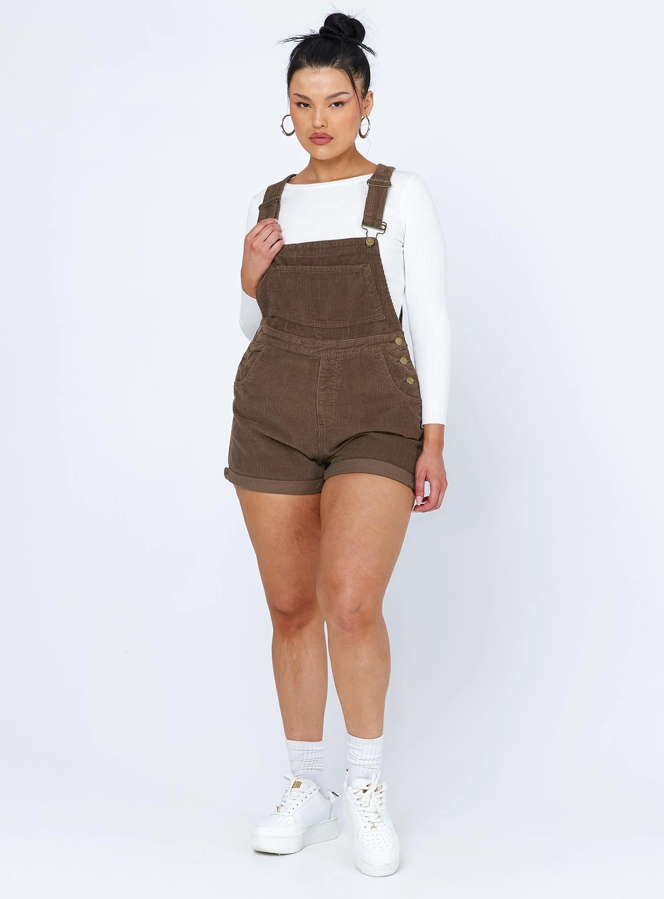 Kacey Short Overalls Brown - Image 2