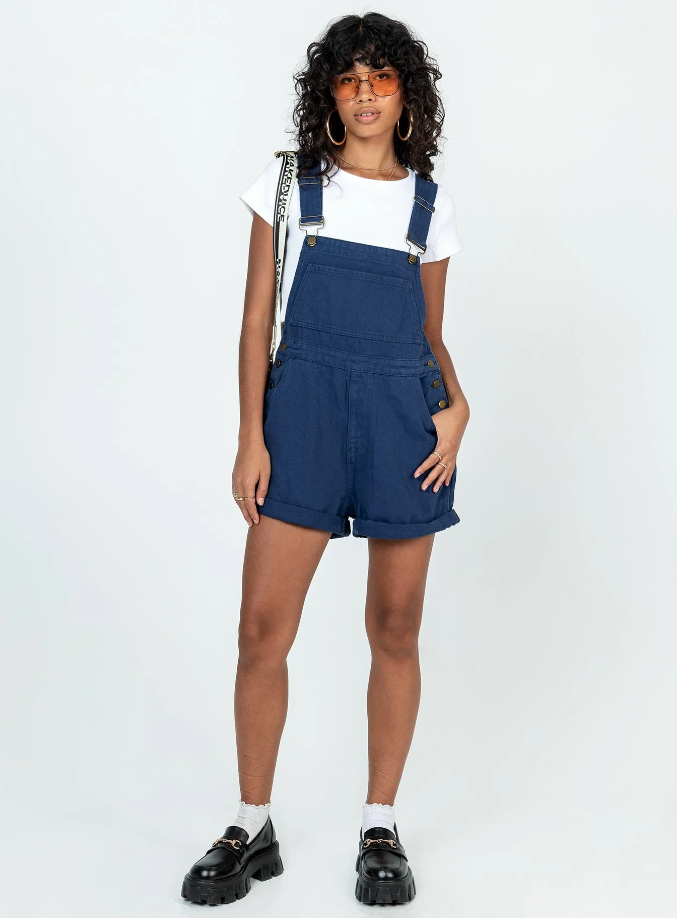 Kacey Short Overalls Navy - Image 3
