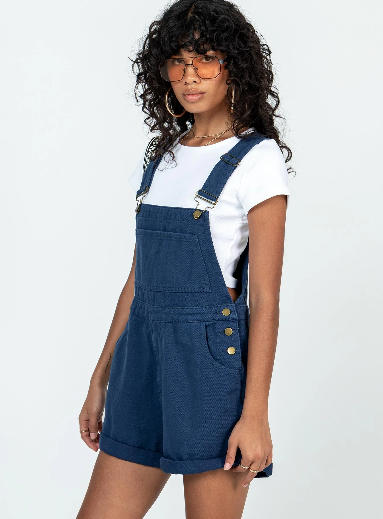 Kacey Short Overalls Navy - Image 4
