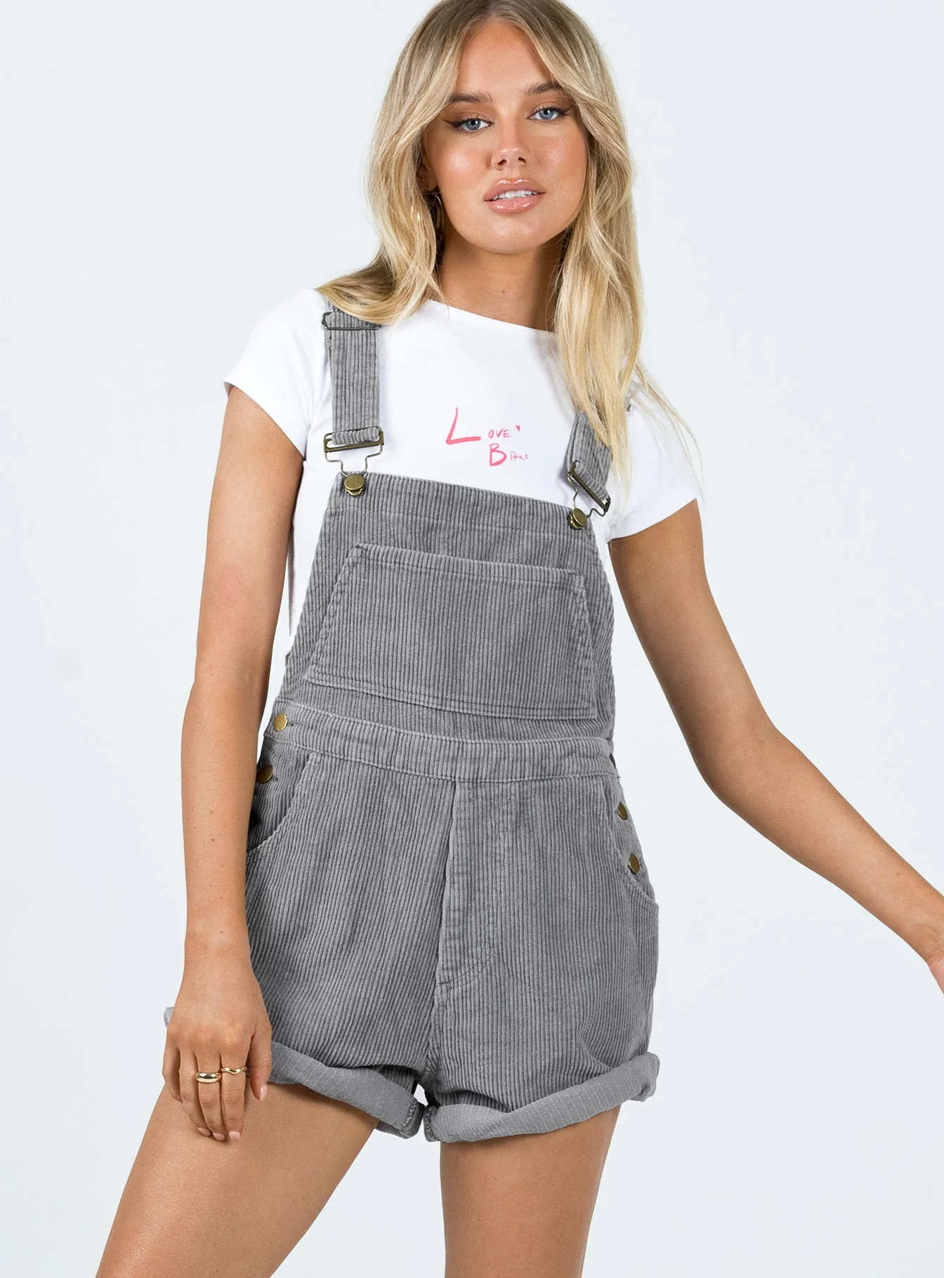 Kacey Short Overalls Grey - Image 2