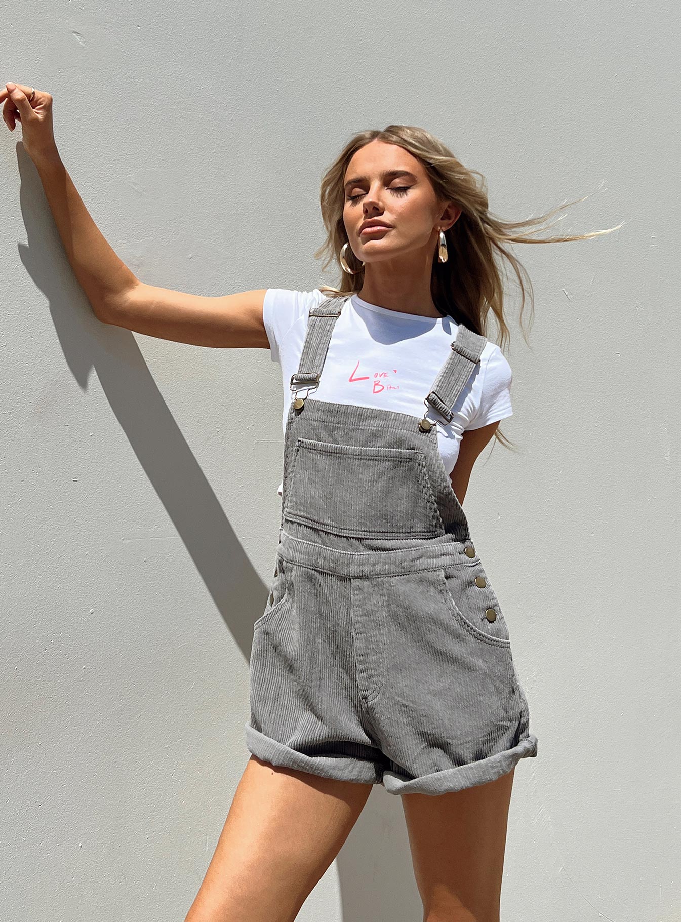 Kacey Short Overalls Grey - Image 6