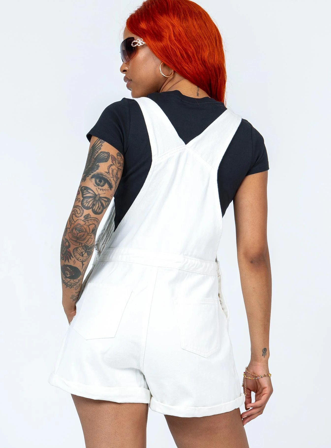 Kacey Short Overalls White - Image 5