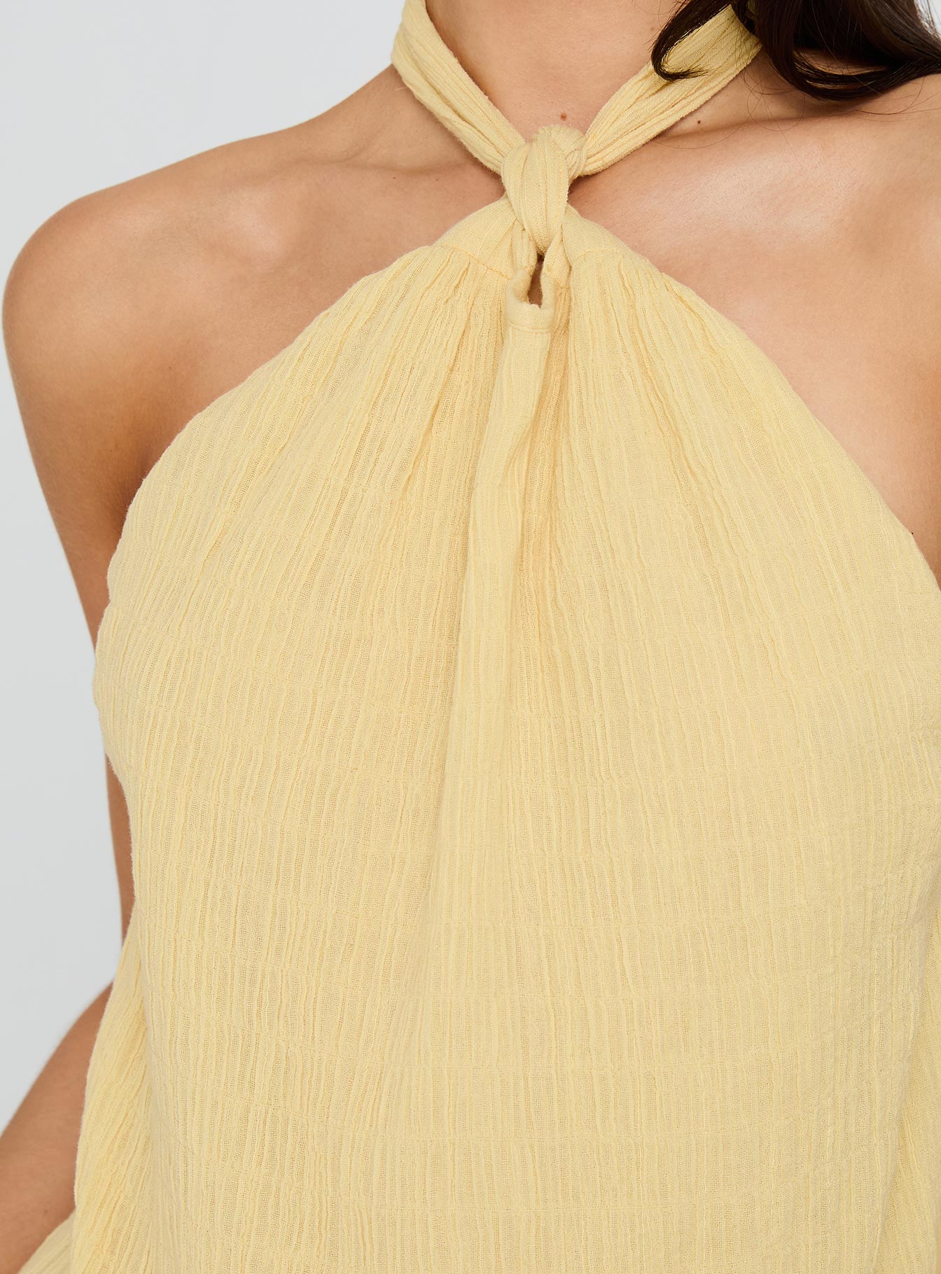 Kaiko Halter Mini Dress Yellow - Image 6