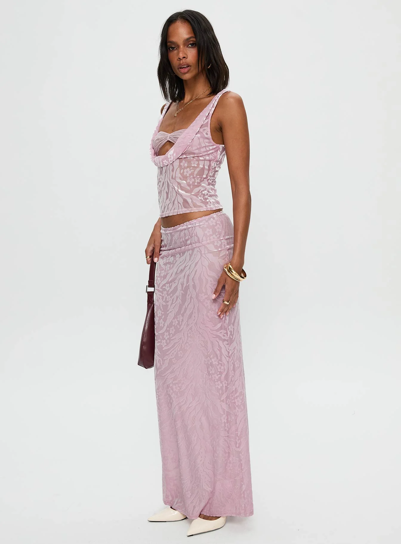 Kalei Maxi Skirt Pink Floral - Image 4