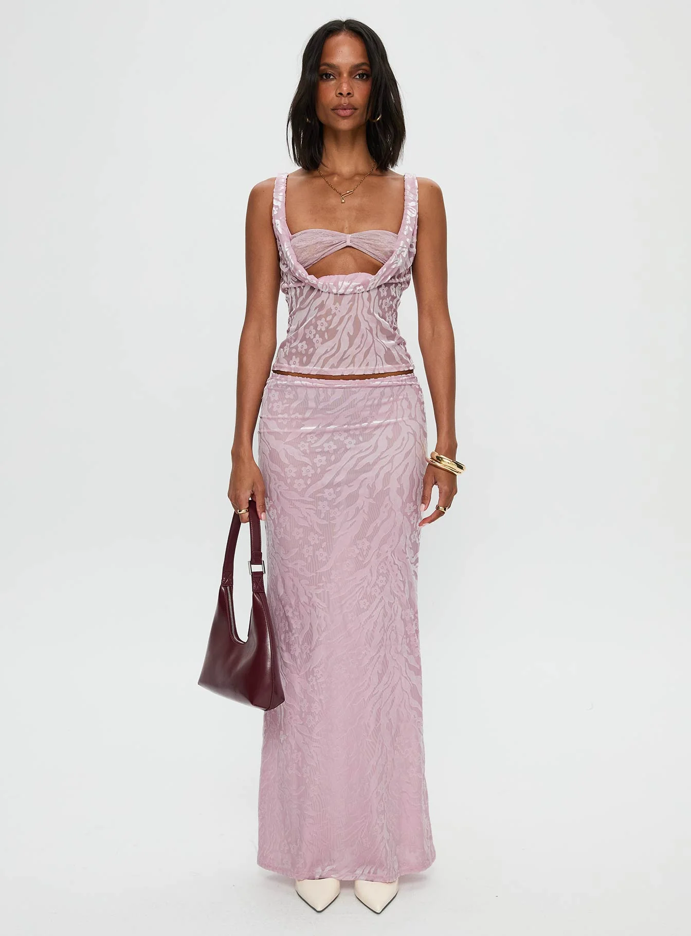 Kalei Maxi Skirt Pink Floral - Image 7