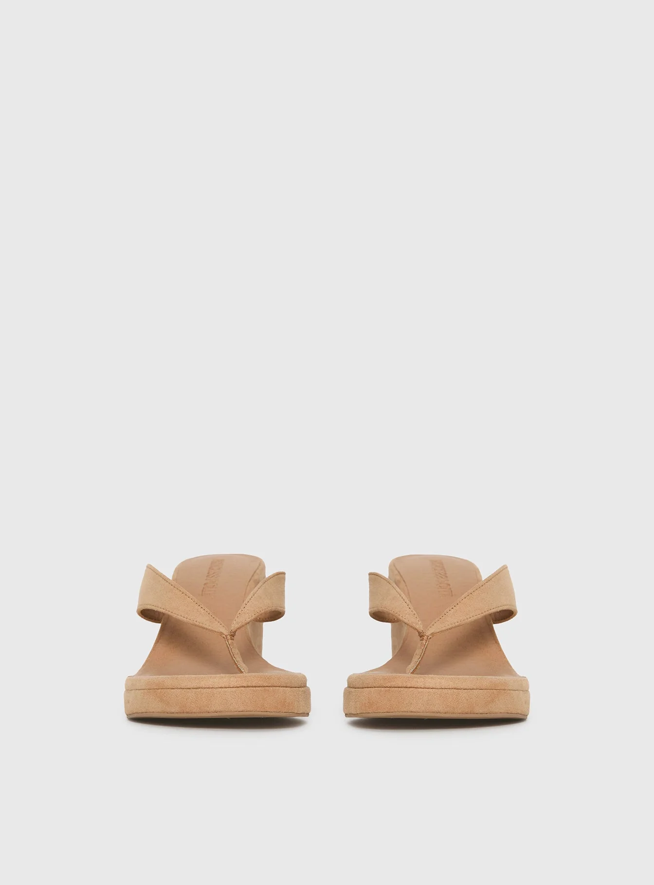 Kamiko Wedged Heels Tan Faux Suede - Image 4