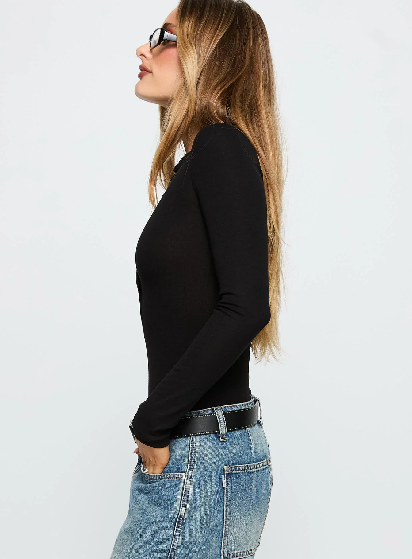 Kandis Long Sleeve Bodysuit Black - Image 3