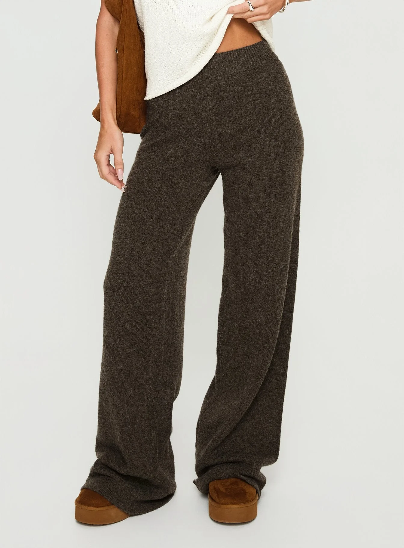 Karee Knit Pants Brown - Image 2