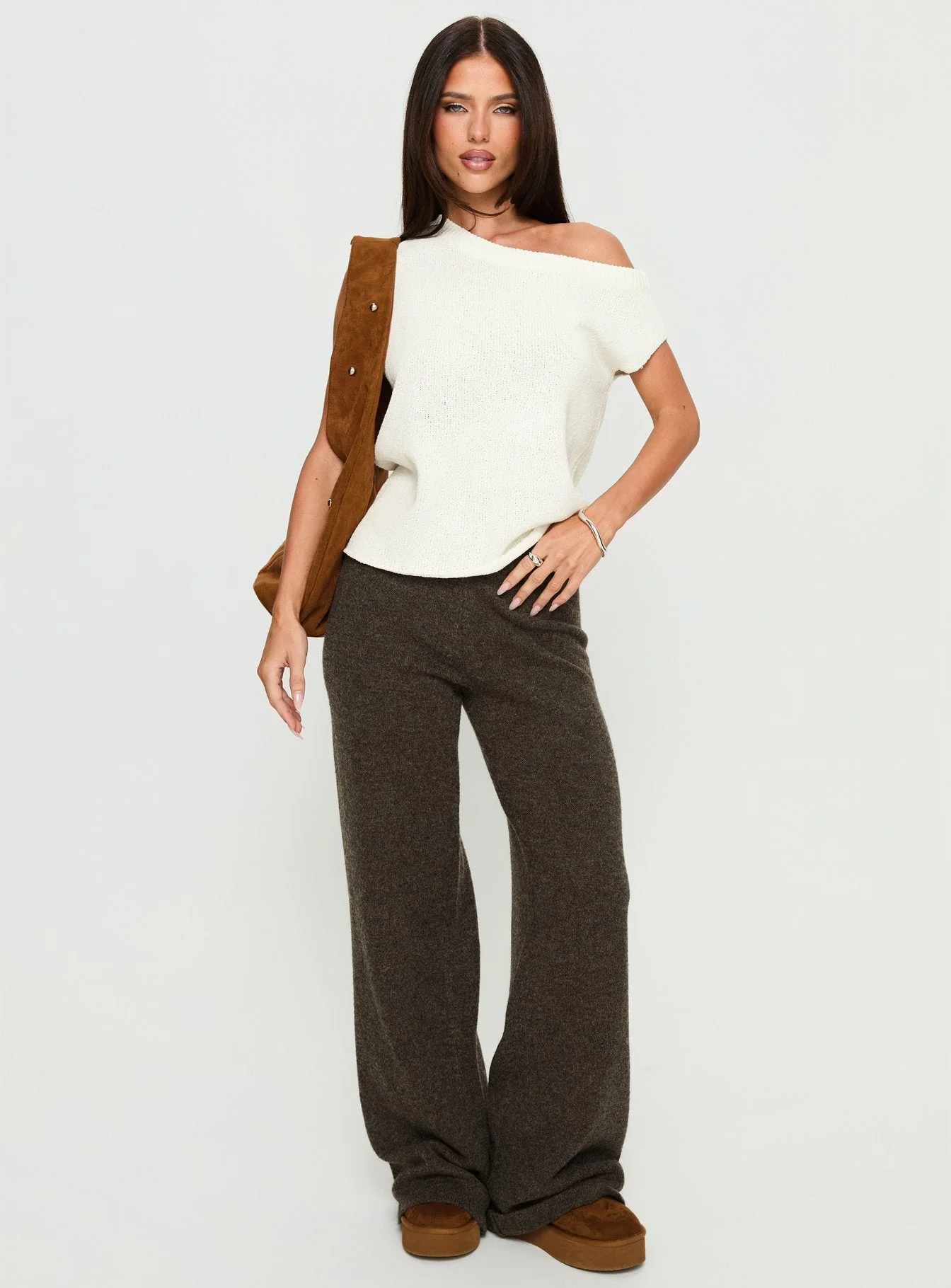 Karee Knit Pants Brown - Image 3