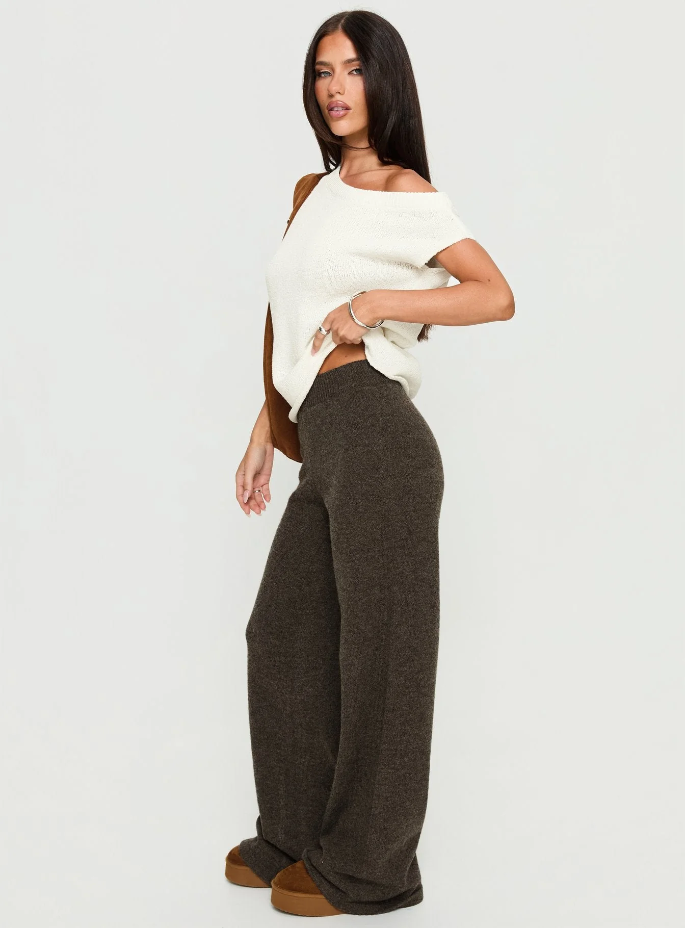 Karee Knit Pants Brown - Image 4