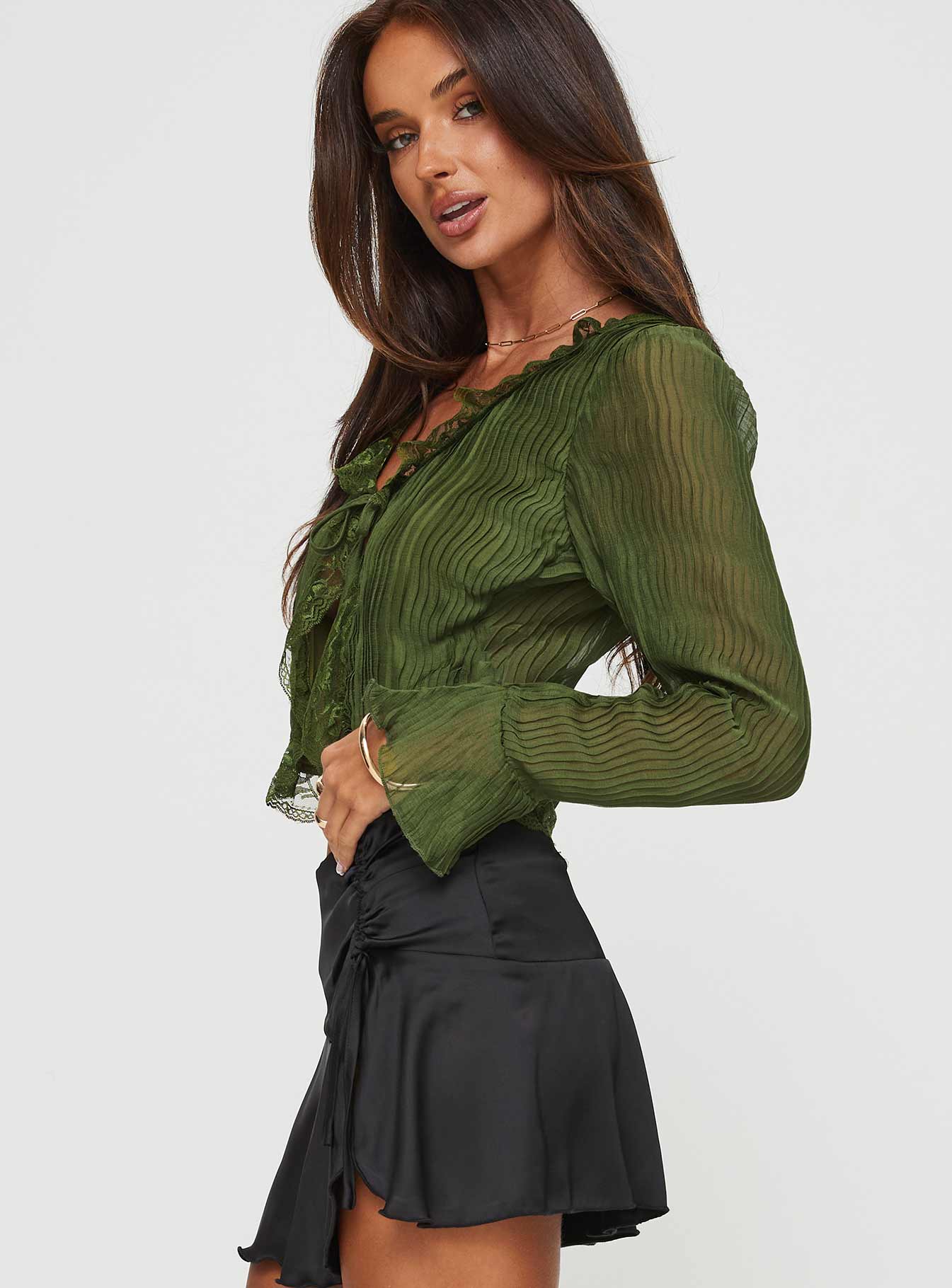 Kareela Long Sleeve Top Green - Image 4