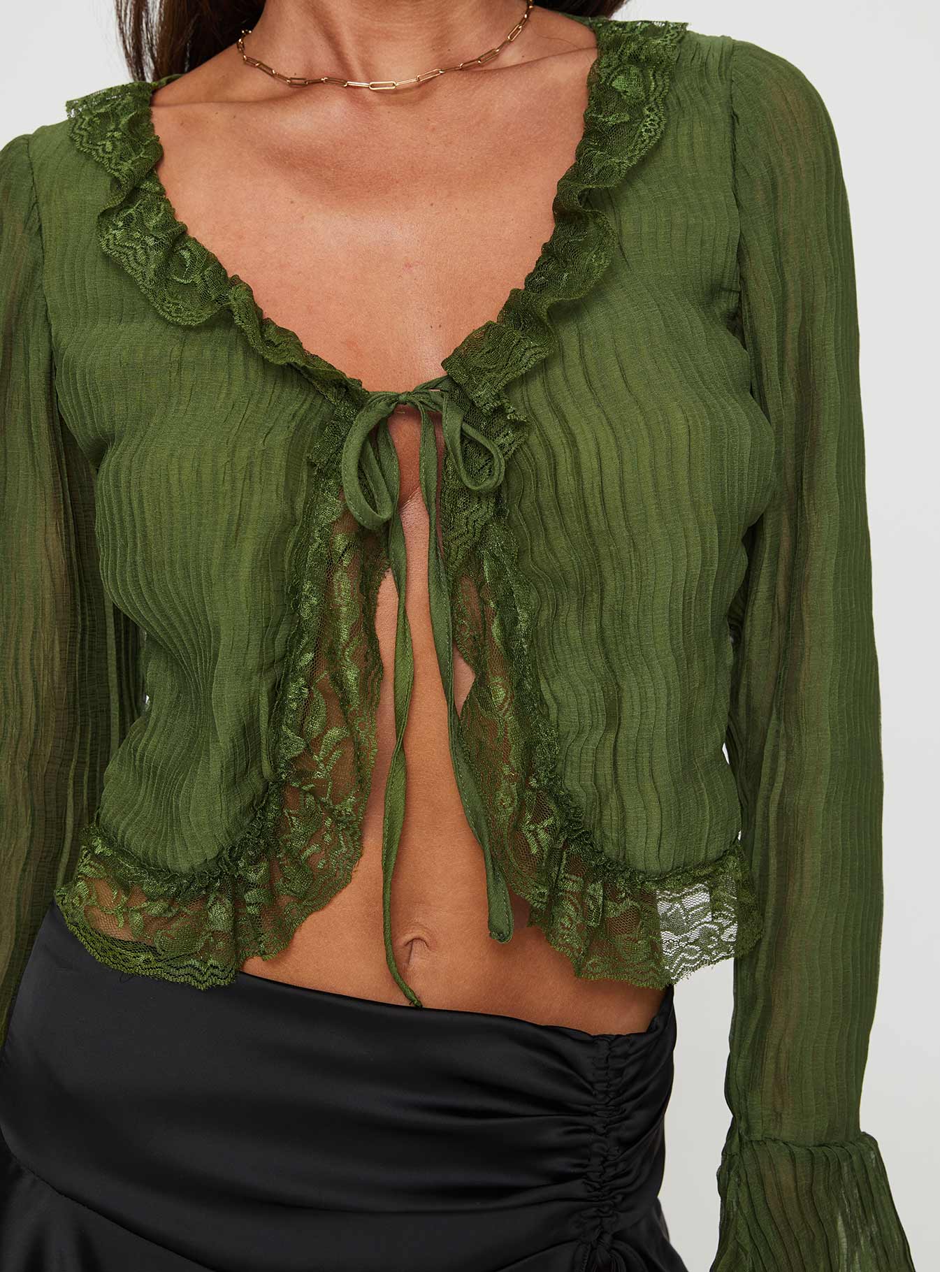 Kareela Long Sleeve Top Green - Image 6