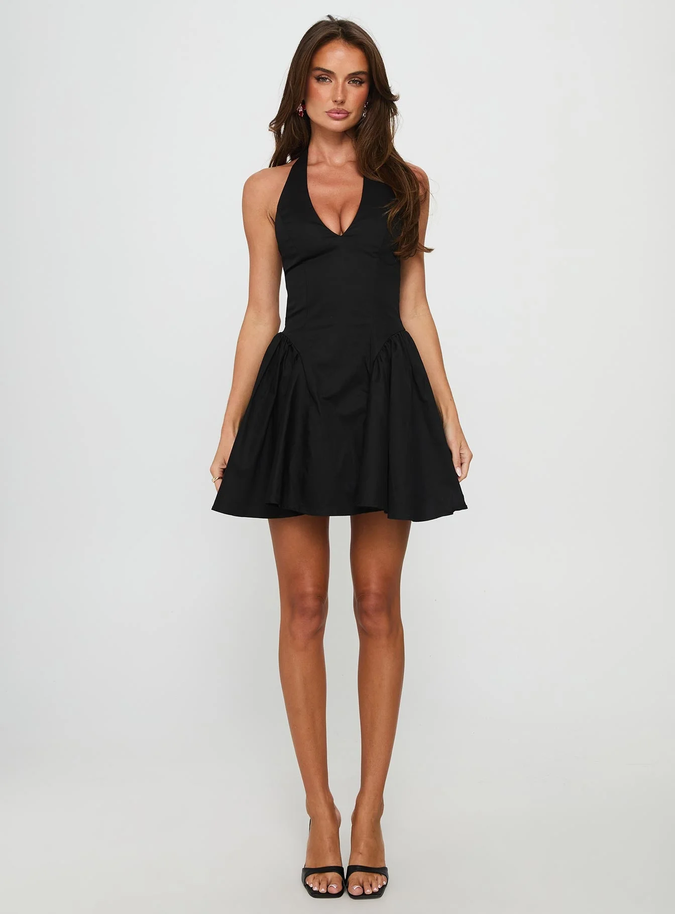Karisse Halter Mini Dress Black - Image 6