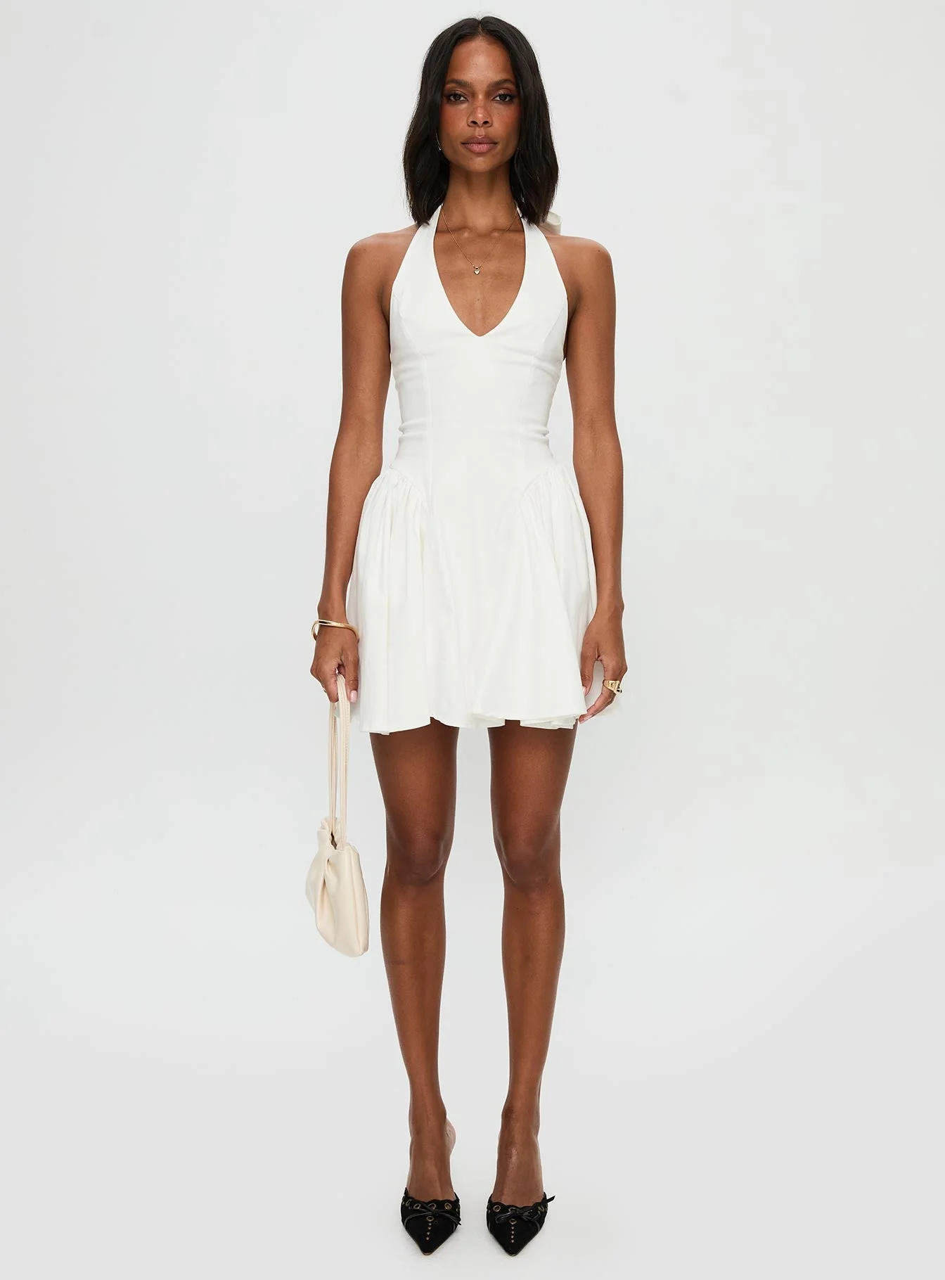 Karisse Halter Mini Dress White - Image 7