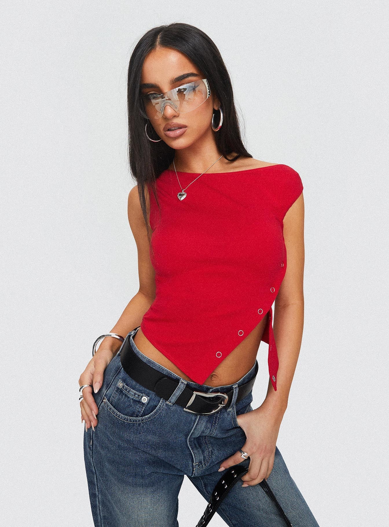 Karre Off The Shoulder Top Red - Image 8