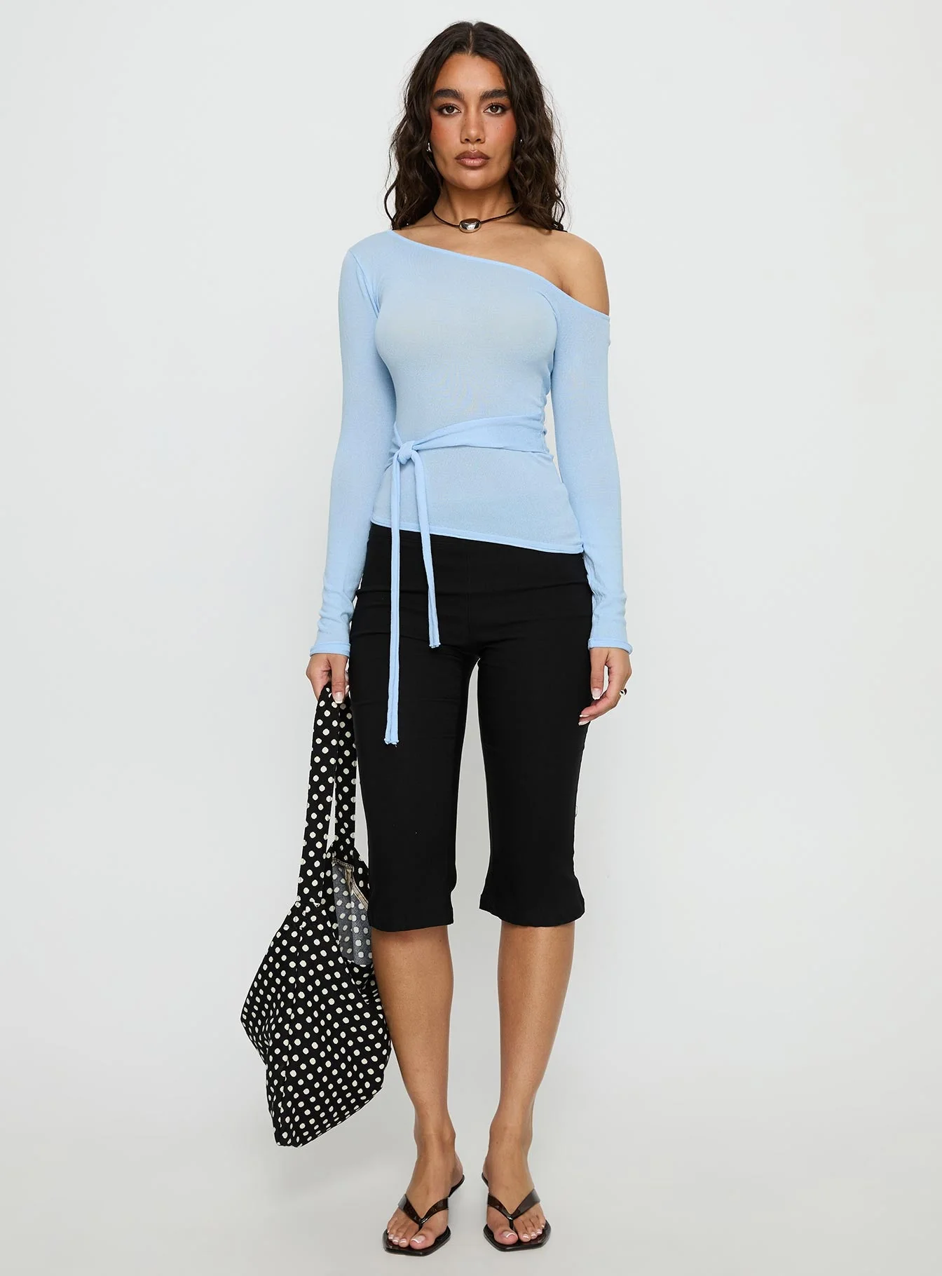 Kastor One Shoulder Long Sleeve Top Blue - Image 7