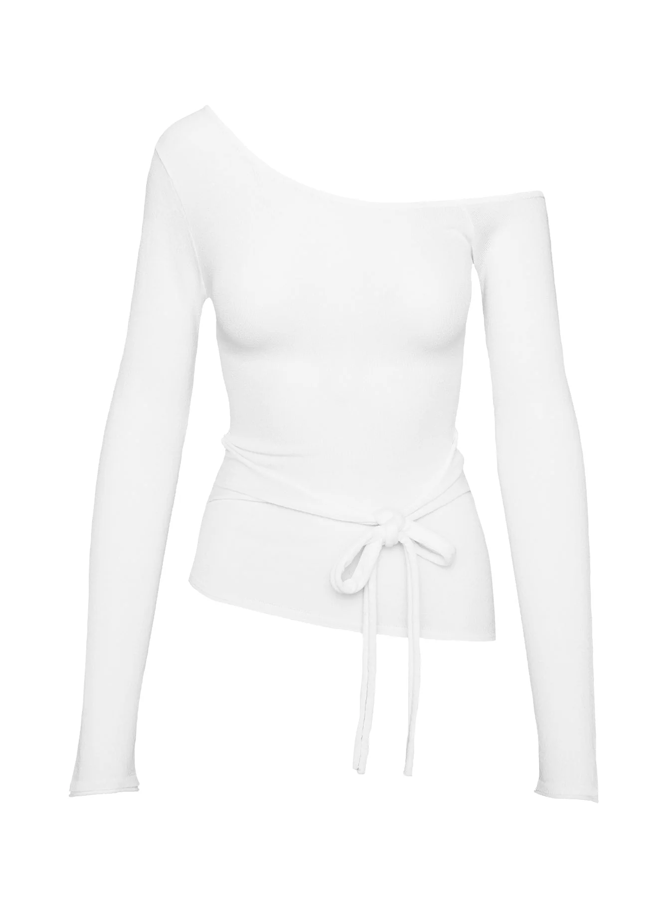 Kastor One Shoulder Long Sleeve Top White - Image 5