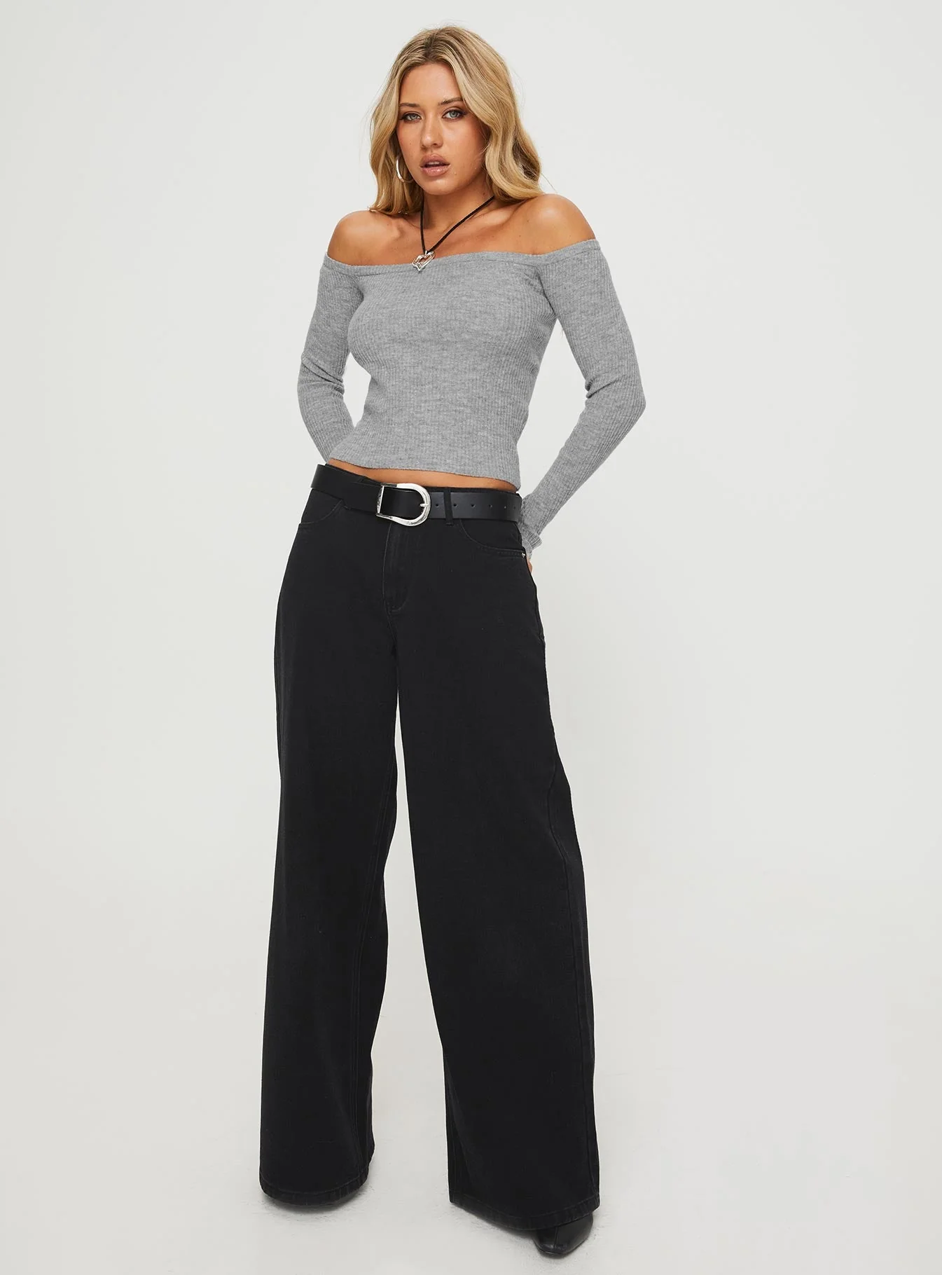 Katandra Off Shoulder Top Grey - Image 3