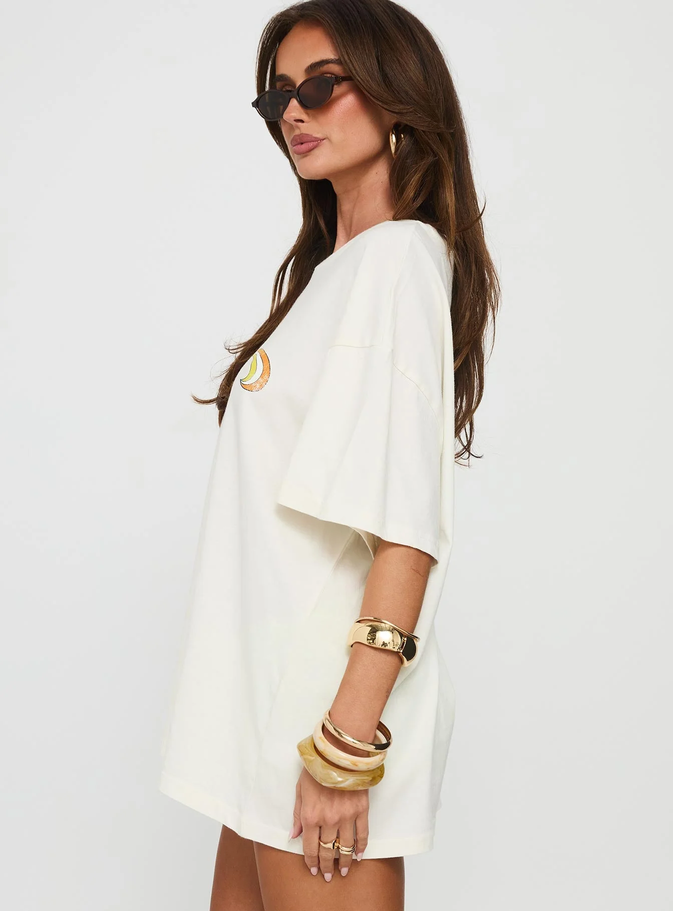 Kawabunga Oversized Graphic Top Cream - Image 3