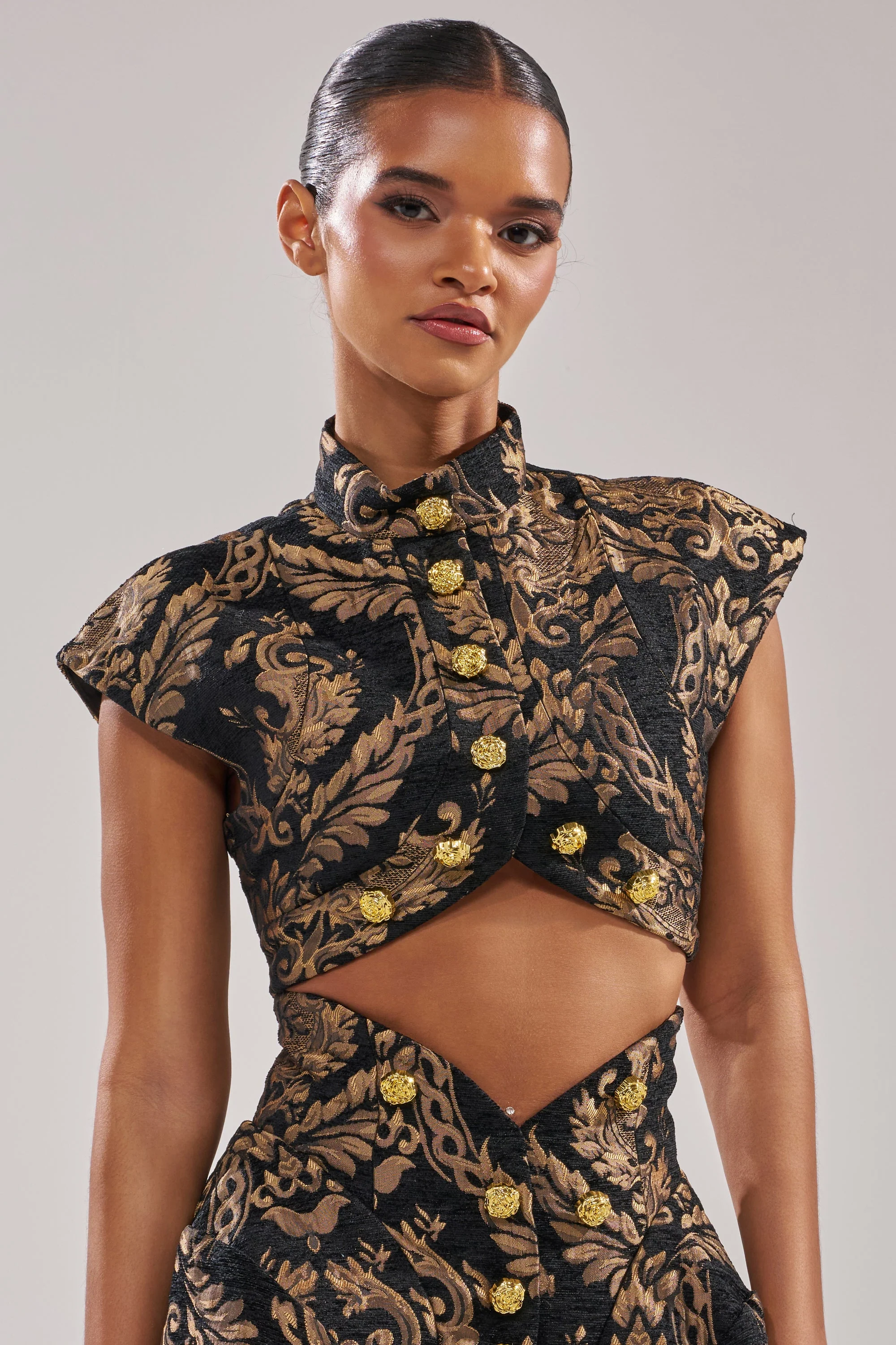 KAYLA BROCADE LONG SLEEVE BLOUSE - Image 3