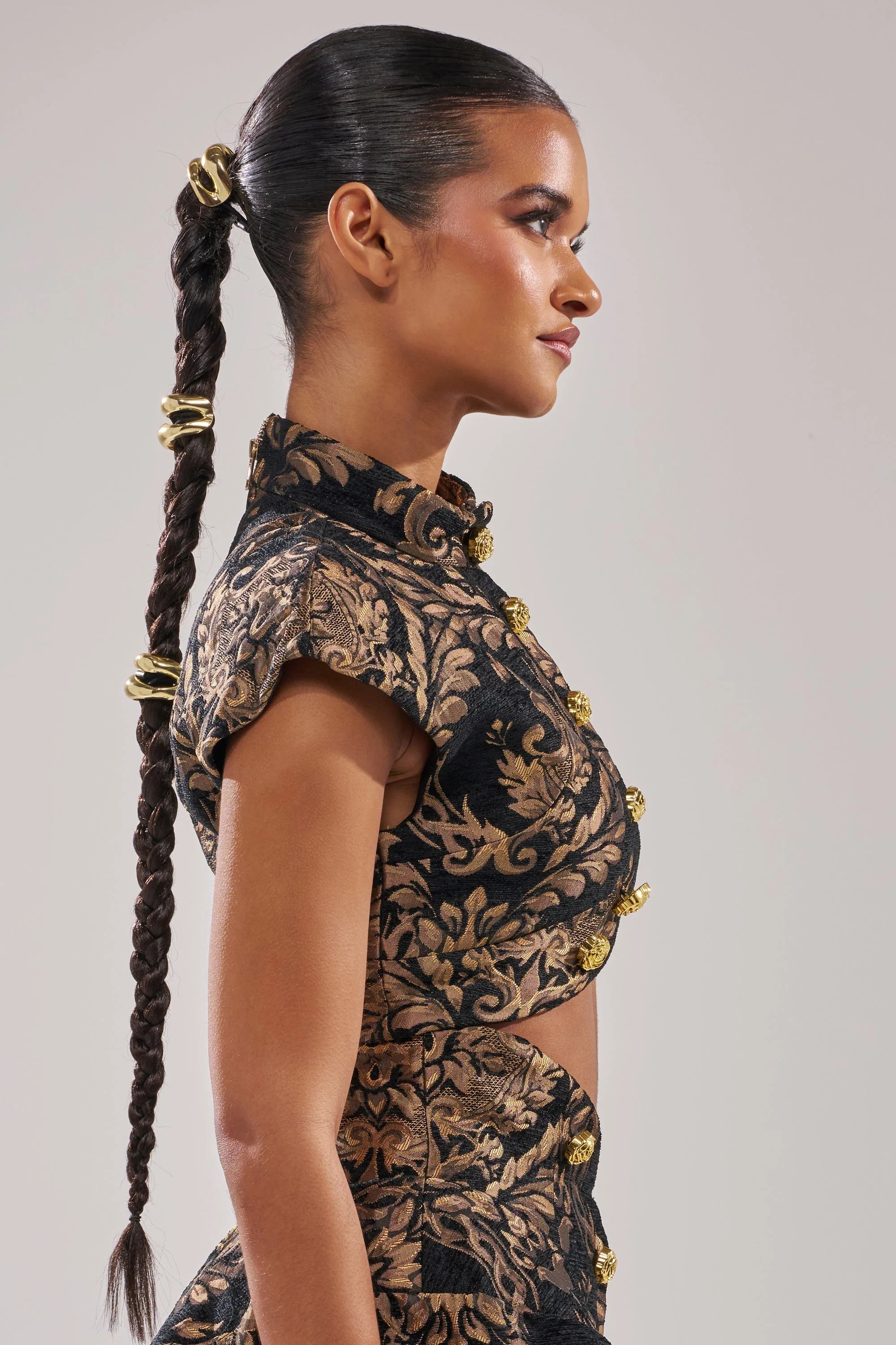 KAYLA BROCADE LONG SLEEVE BLOUSE - Image 4
