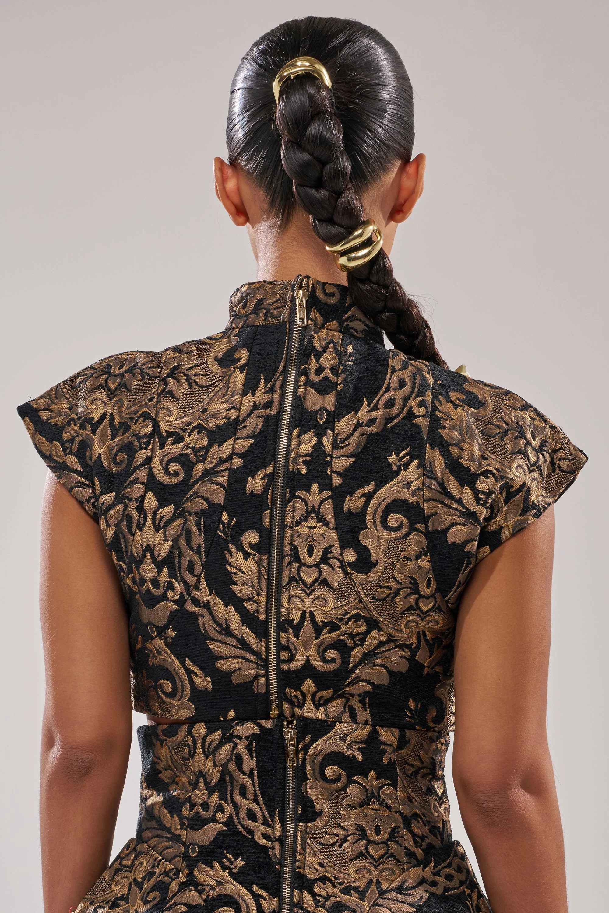 KAYLA BROCADE LONG SLEEVE BLOUSE - Image 5