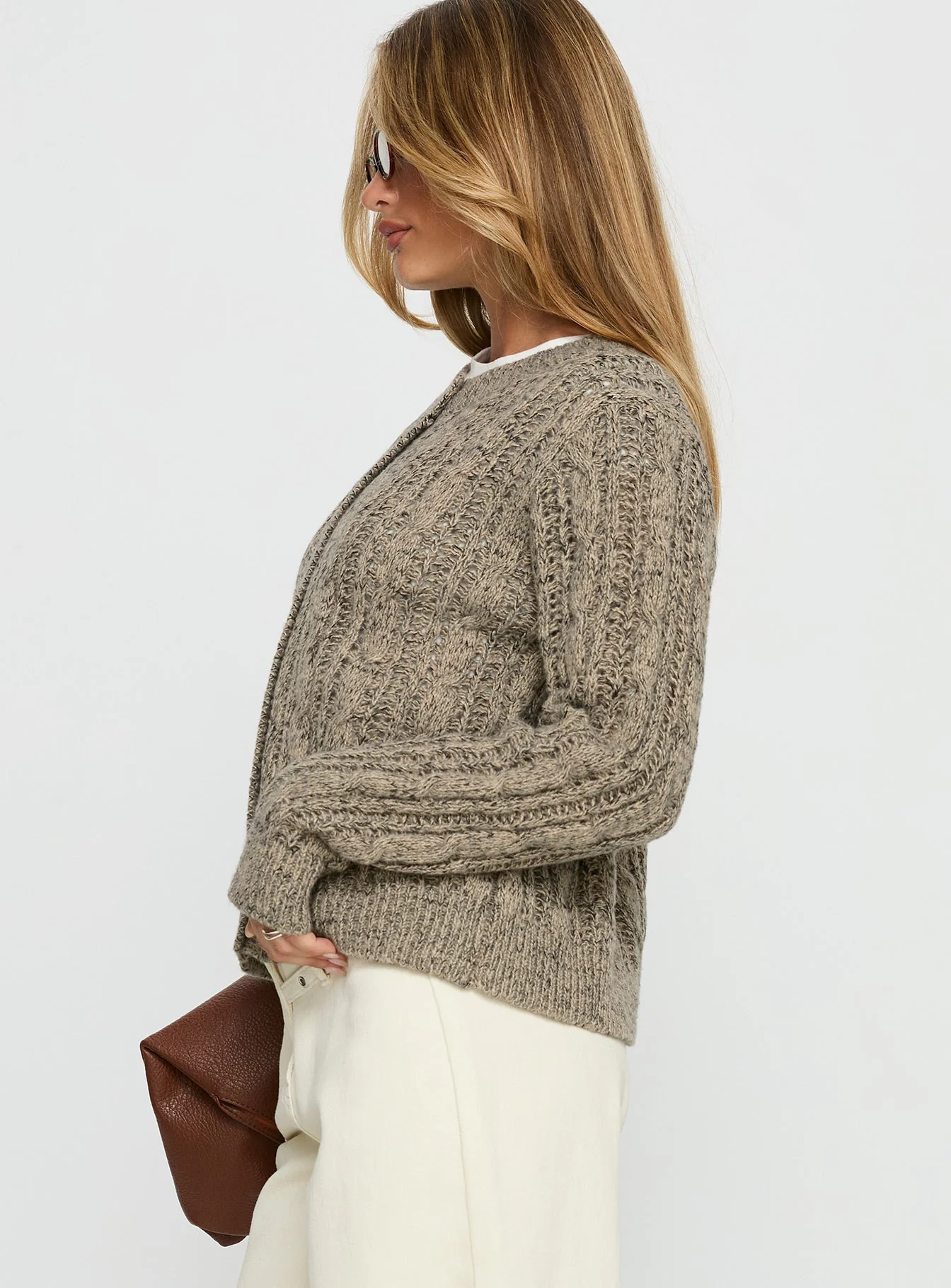 Kaytee Button Up Knit Cardigan Grey - Image 3
