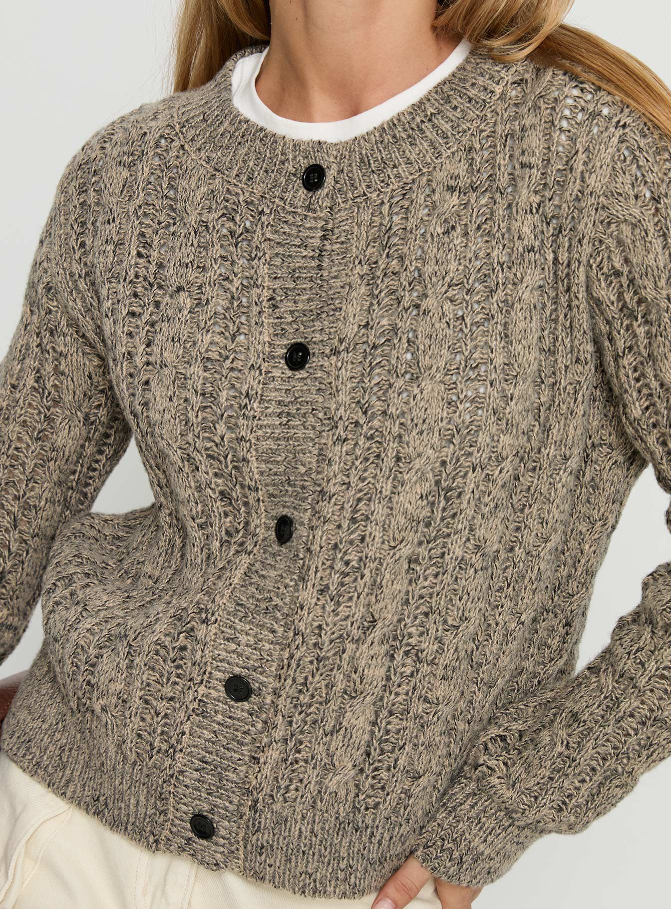 Kaytee Button Up Knit Cardigan Grey - Image 5