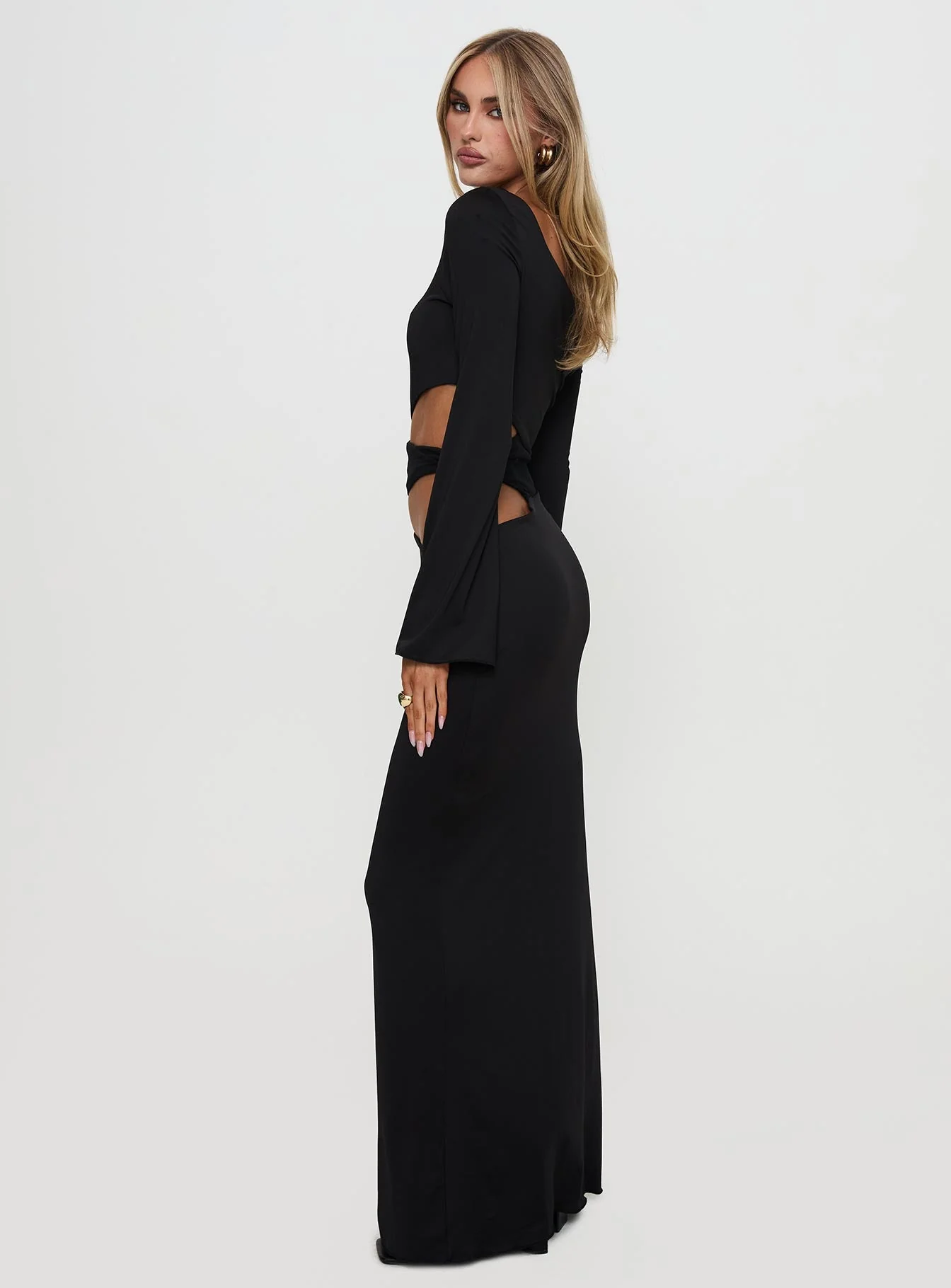 Kazimier Long Sleeve Maxi Dress Black - Image 4