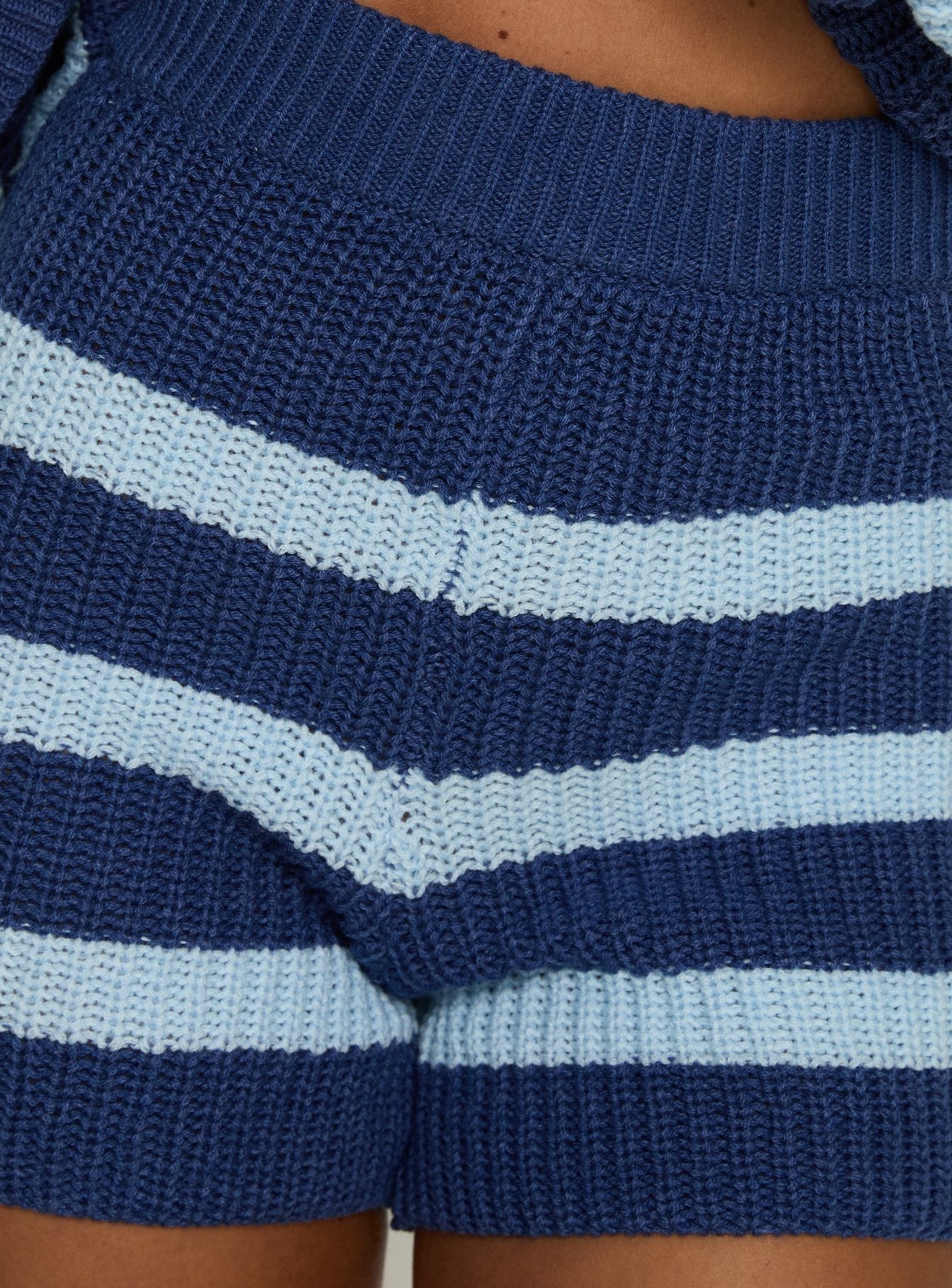 Kealin Knit Shorts Blue Stripe - Image 6