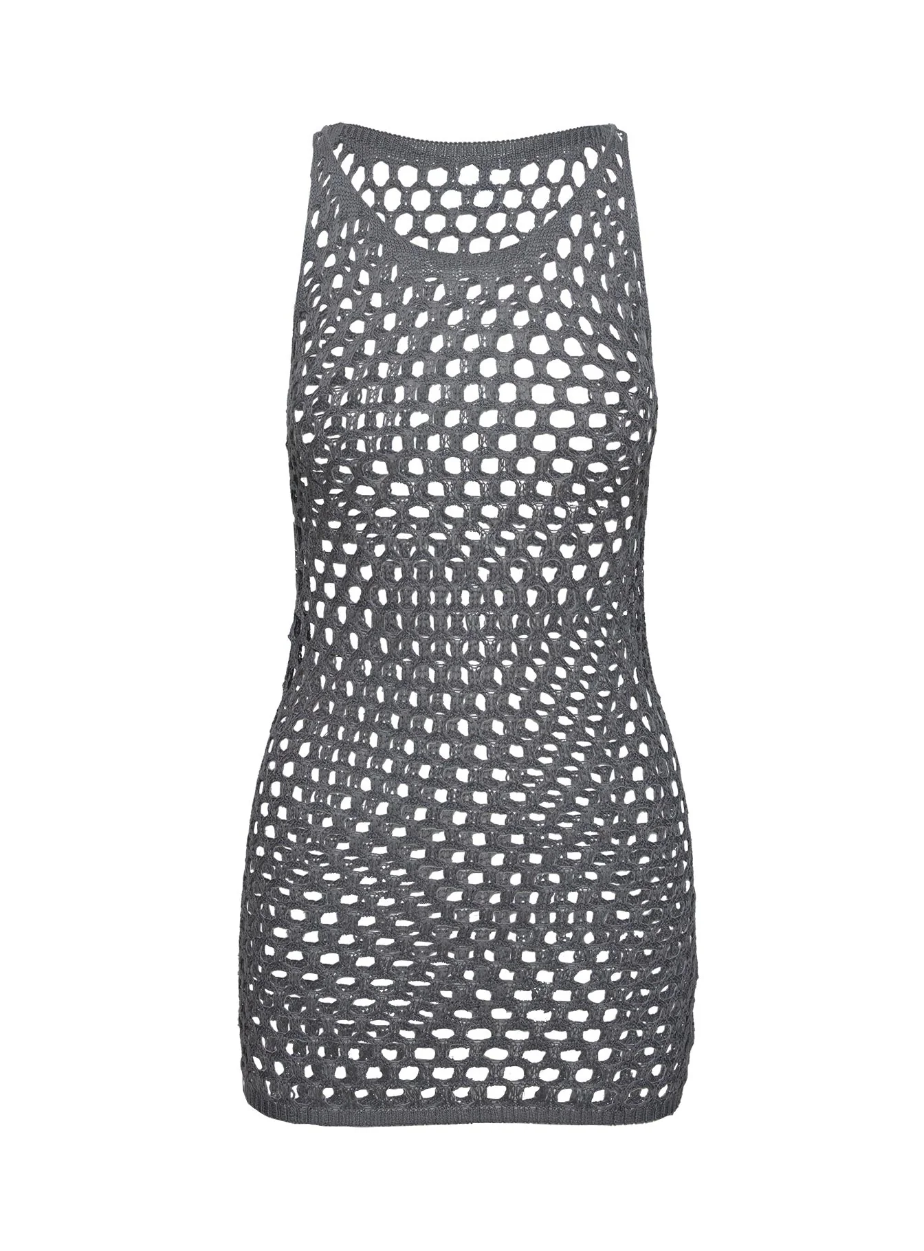 Keanes Net Mini Dress Charcoal - Image 6