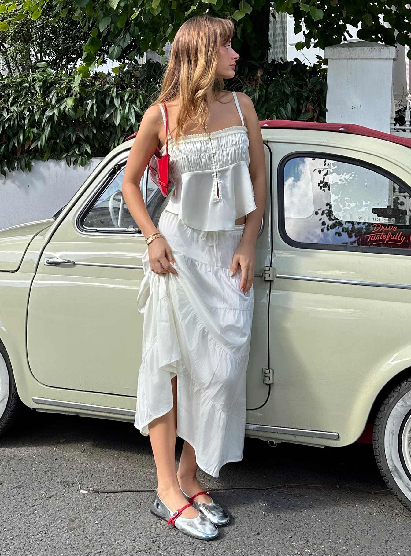 Keira Tiered Maxi Skirt Porcelain - Image 6