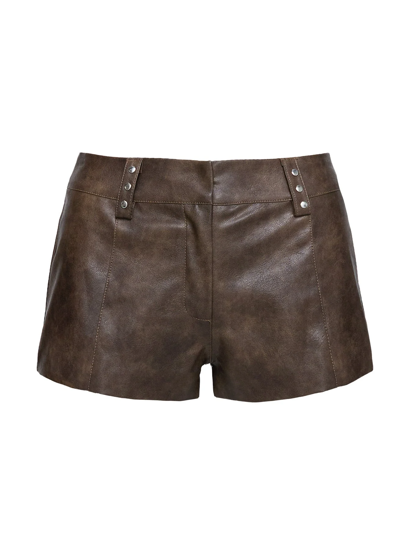 Kenickie Stud Micro Shorts Brown - Image 6