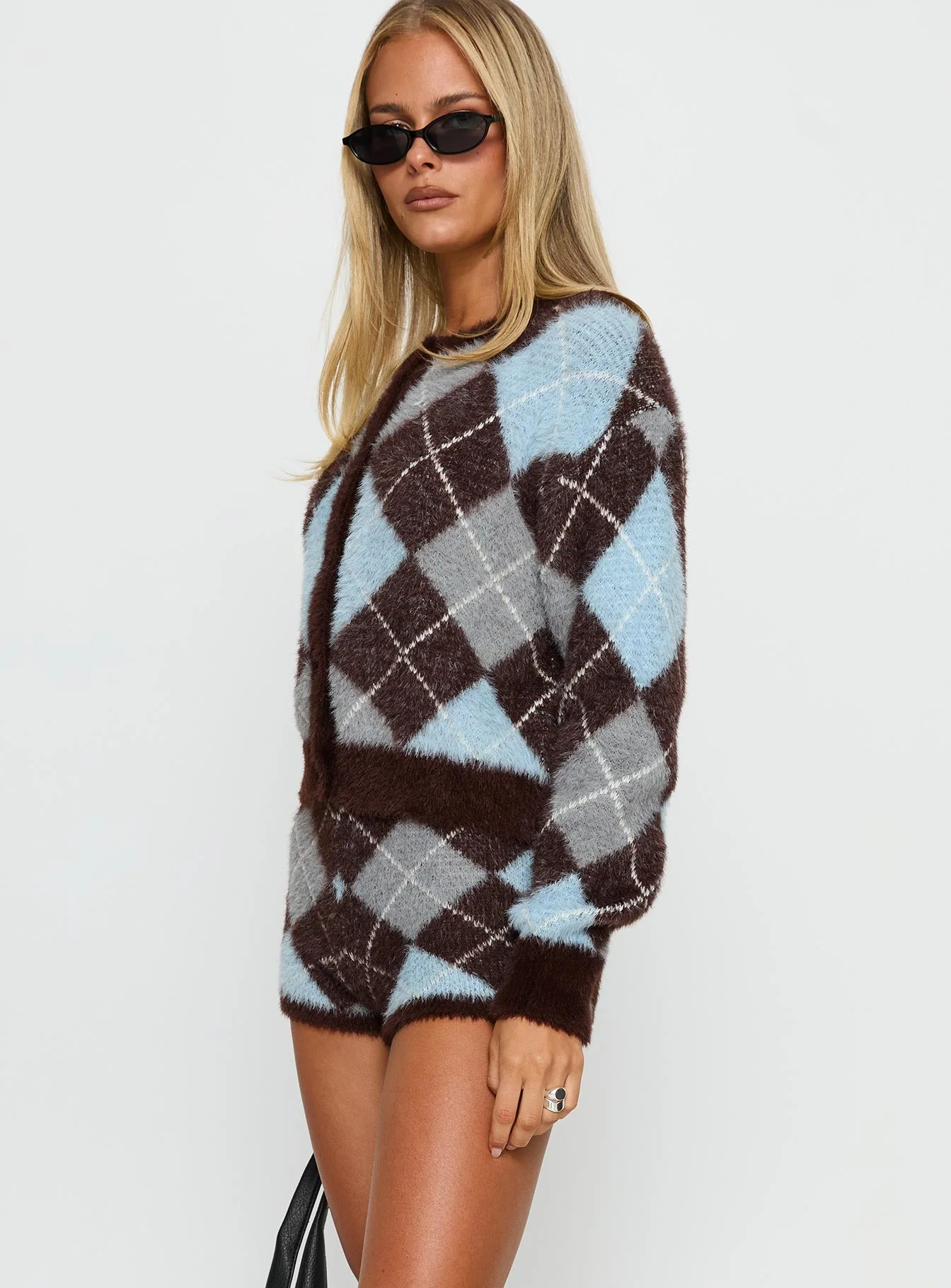 Kenlea Micro Shorts Blue Argyle - Image 4